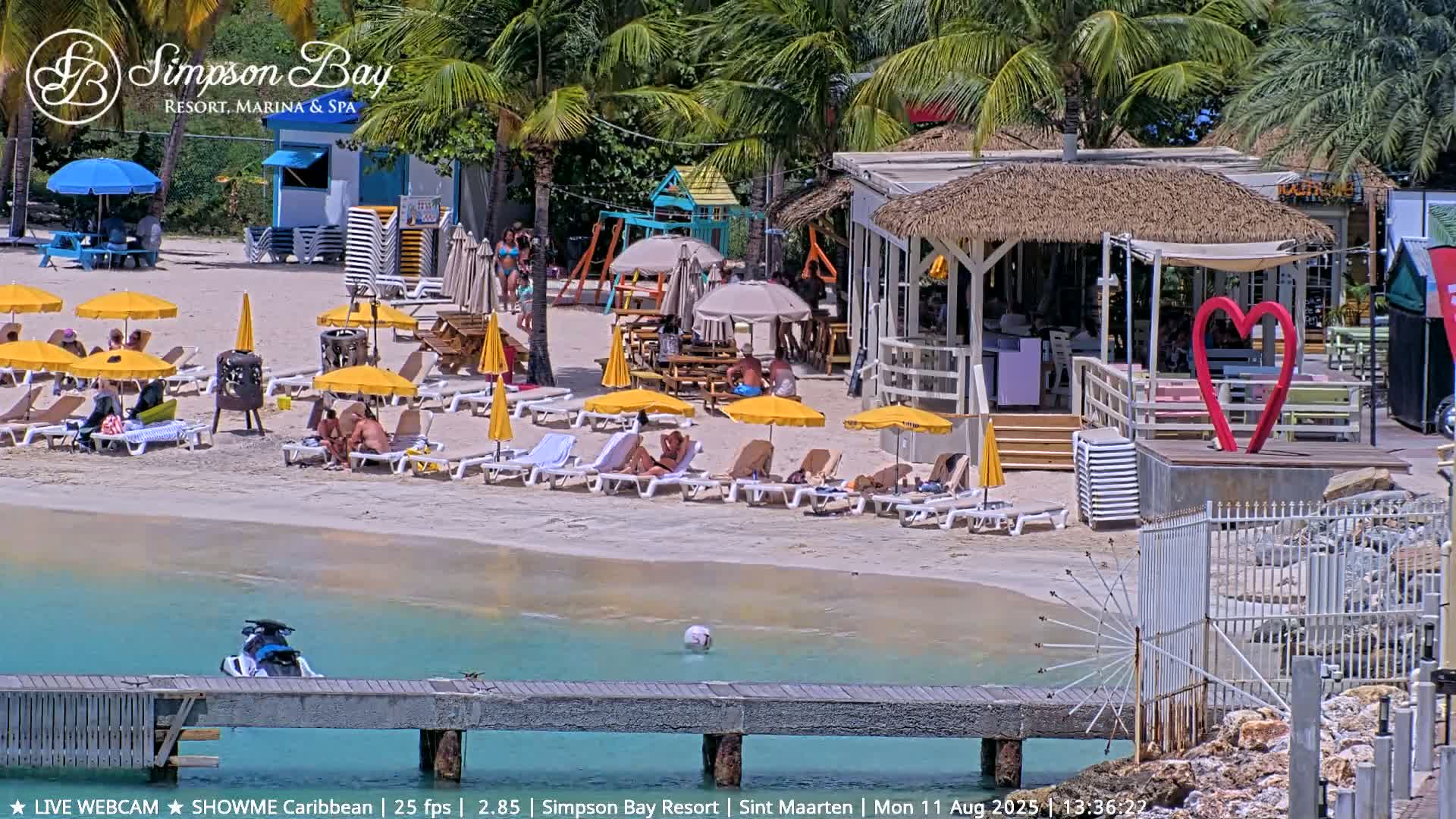 Carribean , Sint Maarten Kim Sha Beach Live Cam - Simpson Bay, Sint Maarten, Netherland