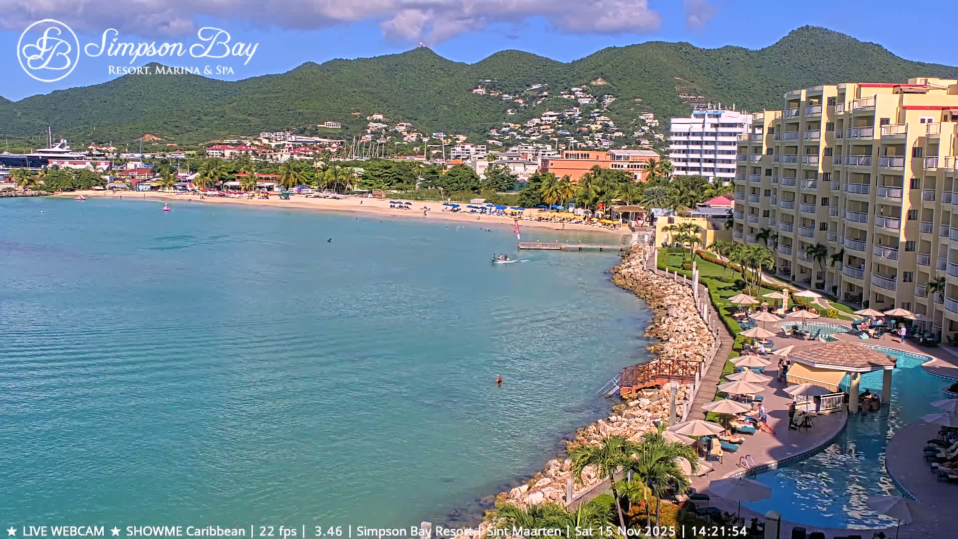 Carribean , Sint Maarten Kim Sha Beach Live Cam - Simpson Bay, Sint Maarten, Netherland