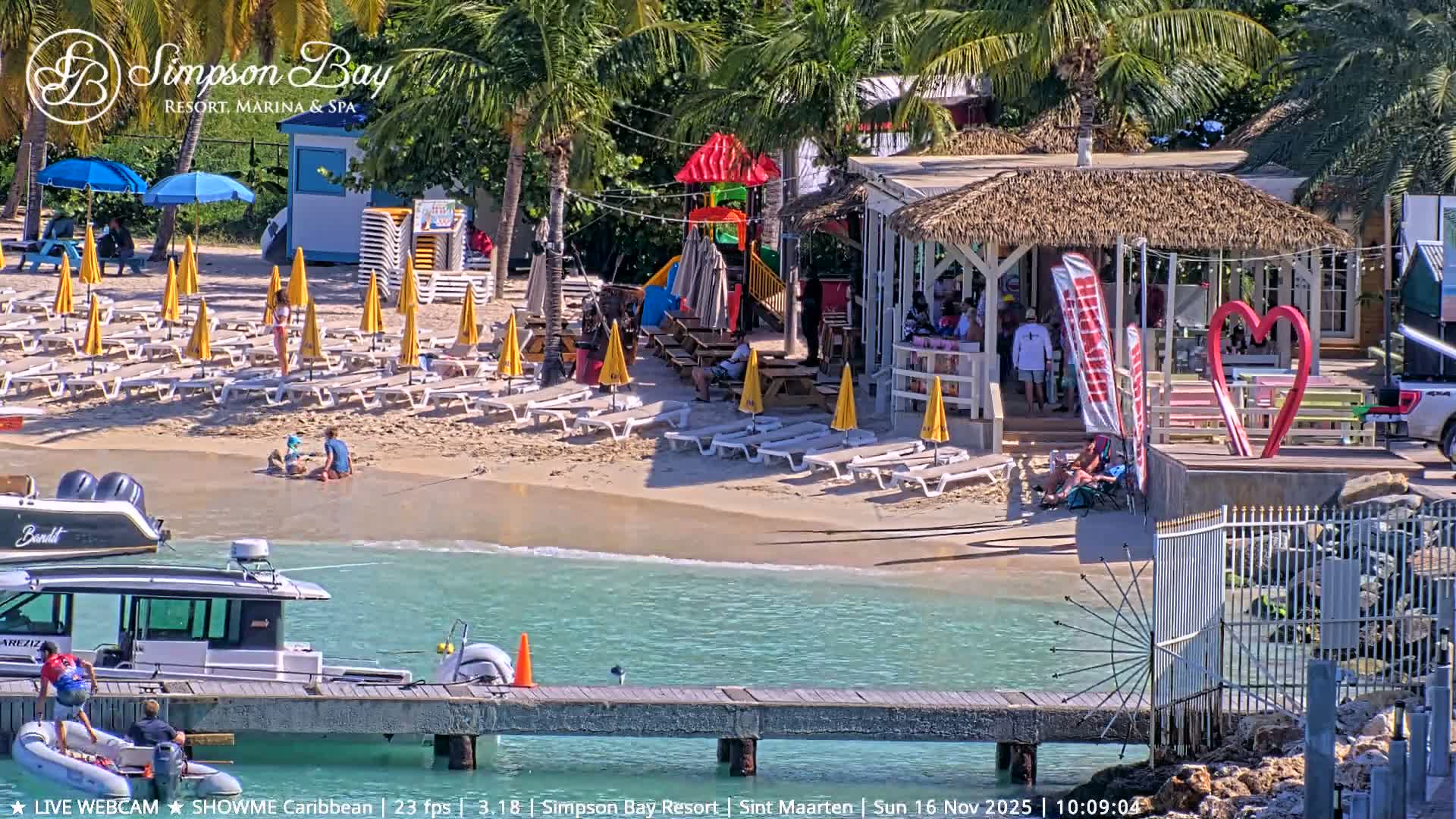 Carribean , Sint Maarten Kim Sha Beach Live Cam - Simpson Bay, Sint Maarten, Netherland