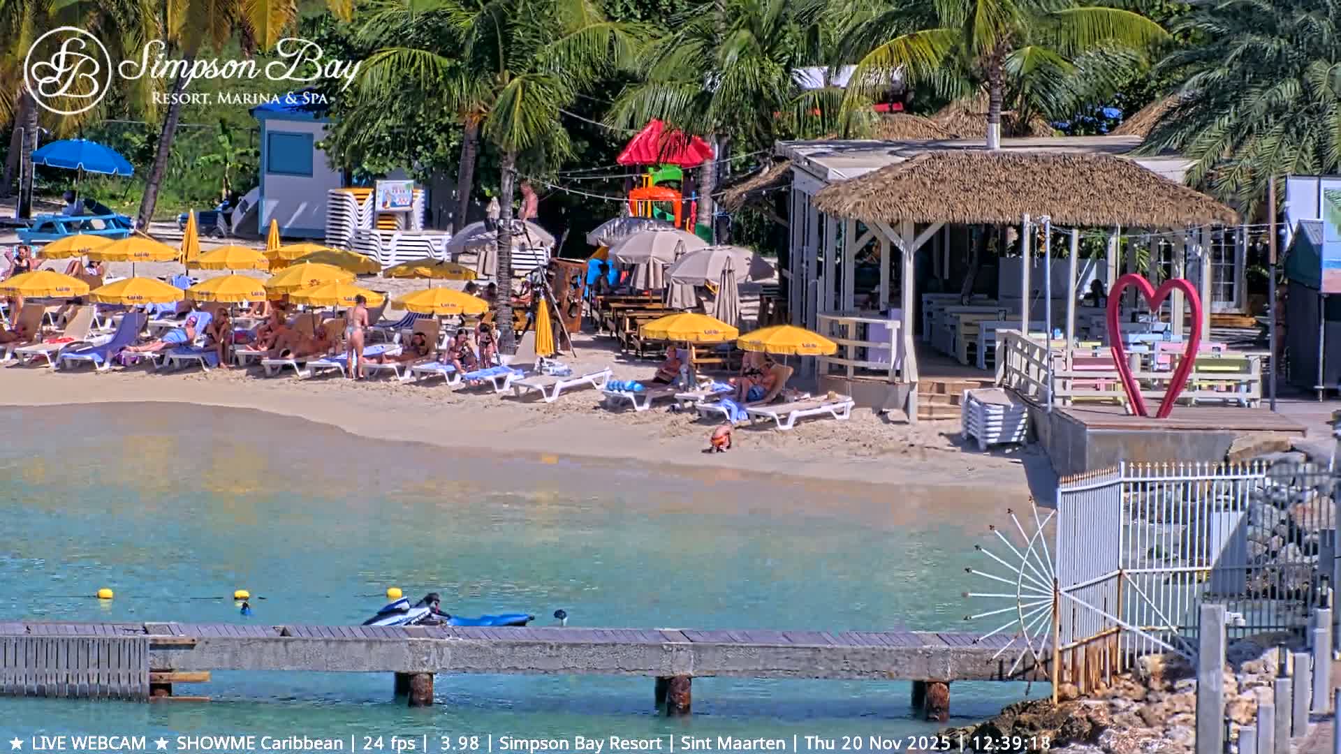 Carribean , Sint Maarten Kim Sha Beach Live Cam - Simpson Bay, Sint Maarten, Netherland