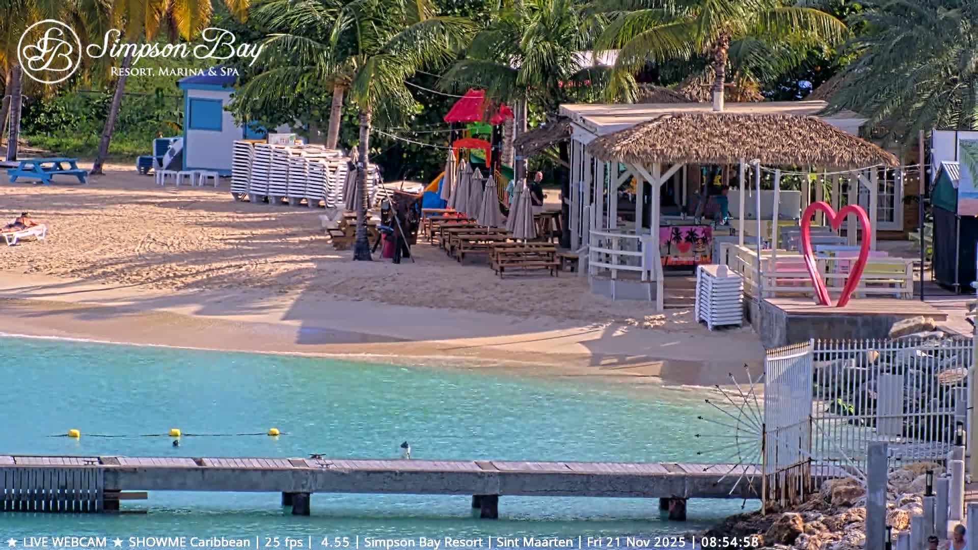 Carribean , Sint Maarten Kim Sha Beach Live Cam - Simpson Bay, Sint Maarten, Netherland