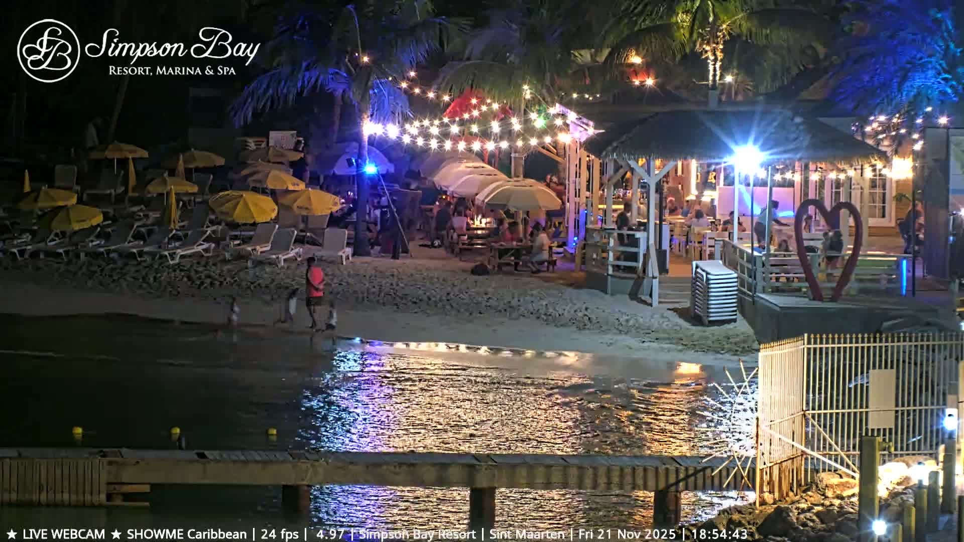 Carribean , Sint Maarten Kim Sha Beach Live Cam - Simpson Bay, Sint Maarten, Netherland