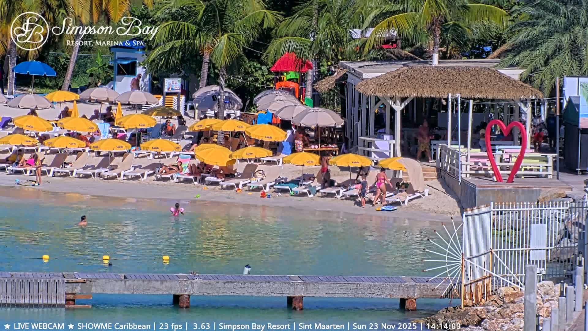 Carribean , Sint Maarten Kim Sha Beach Live Cam - Simpson Bay, Sint Maarten, Netherland