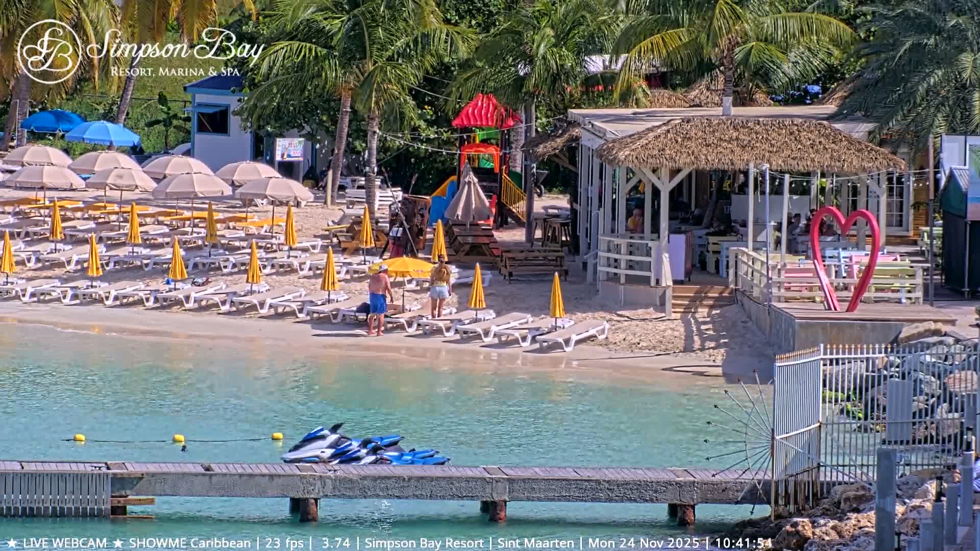 Carribean , Sint Maarten Kim Sha Beach Live Cam - Simpson Bay, Sint Maarten, Netherland