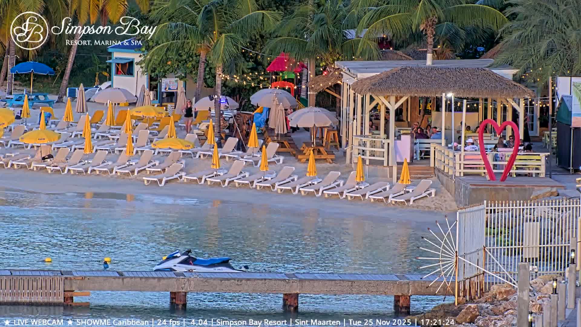 Carribean , Sint Maarten Kim Sha Beach Live Cam - Simpson Bay, Sint Maarten, Netherland