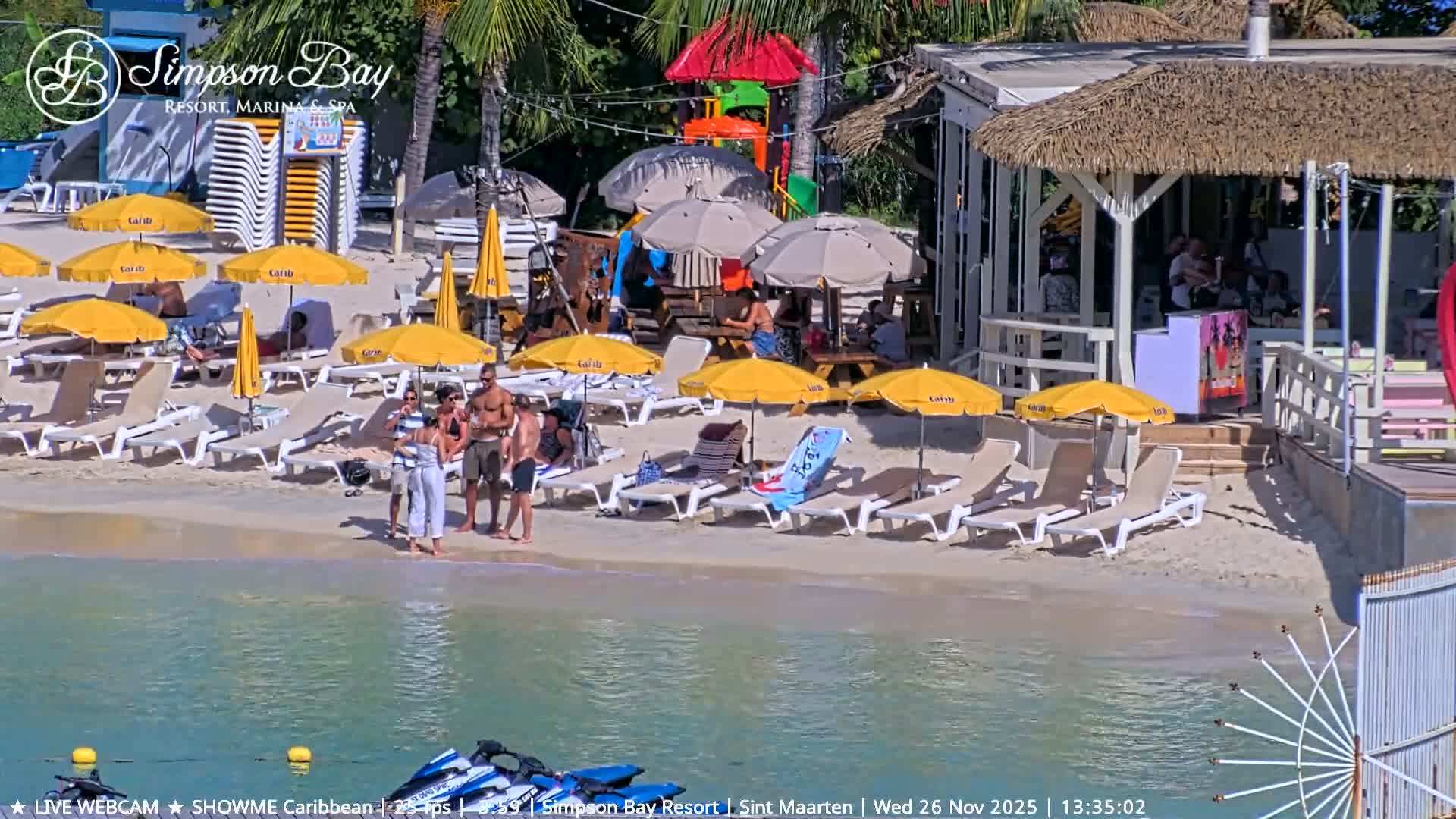 Carribean , Sint Maarten Kim Sha Beach Live Cam - Simpson Bay, Sint Maarten, Netherland