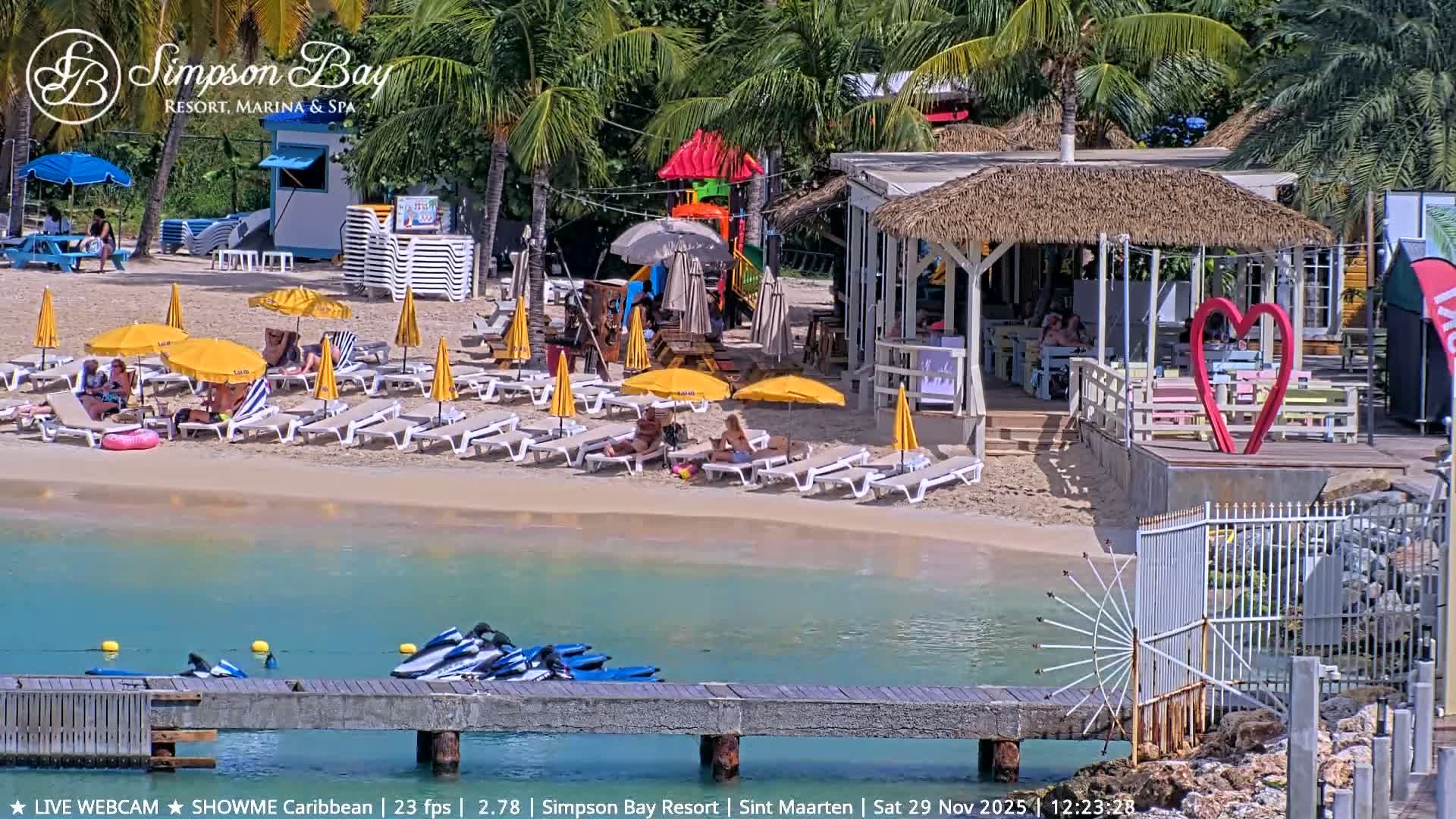 Carribean , Sint Maarten Kim Sha Beach Live Cam - Simpson Bay, Sint Maarten, Netherland