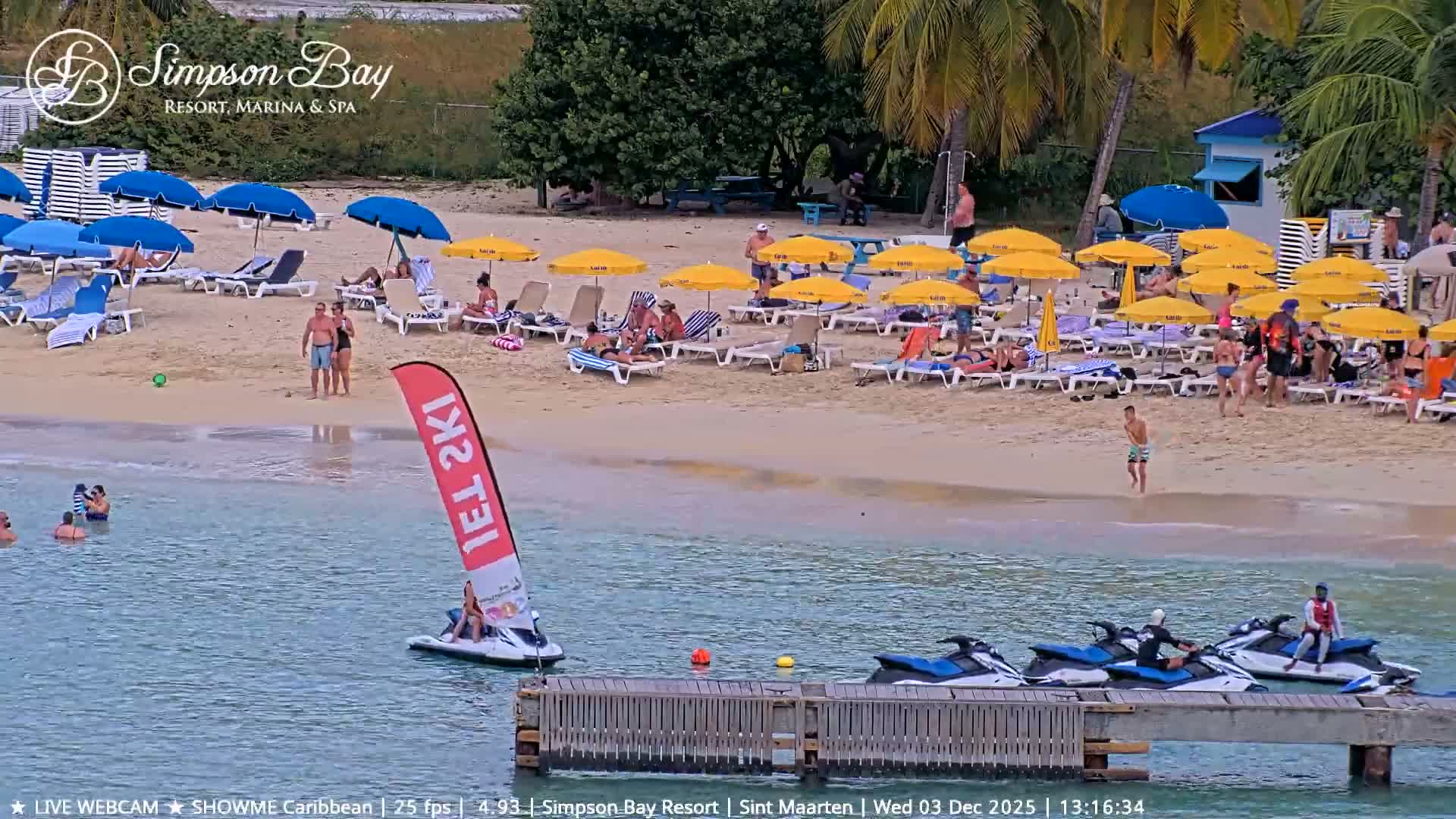 Carribean , Sint Maarten Kim Sha Beach Live Cam - Simpson Bay, Sint Maarten, Netherland