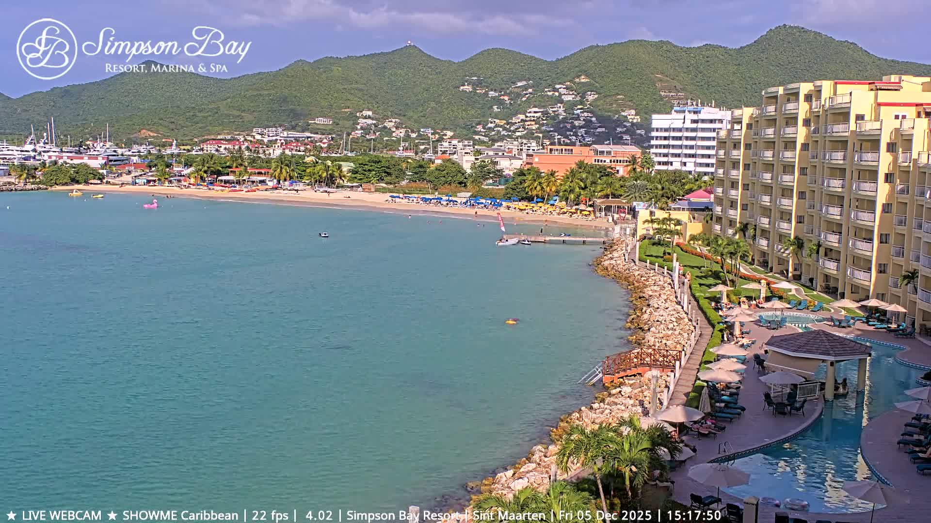 Carribean , Sint Maarten Kim Sha Beach Live Cam - Simpson Bay, Sint Maarten, Netherland