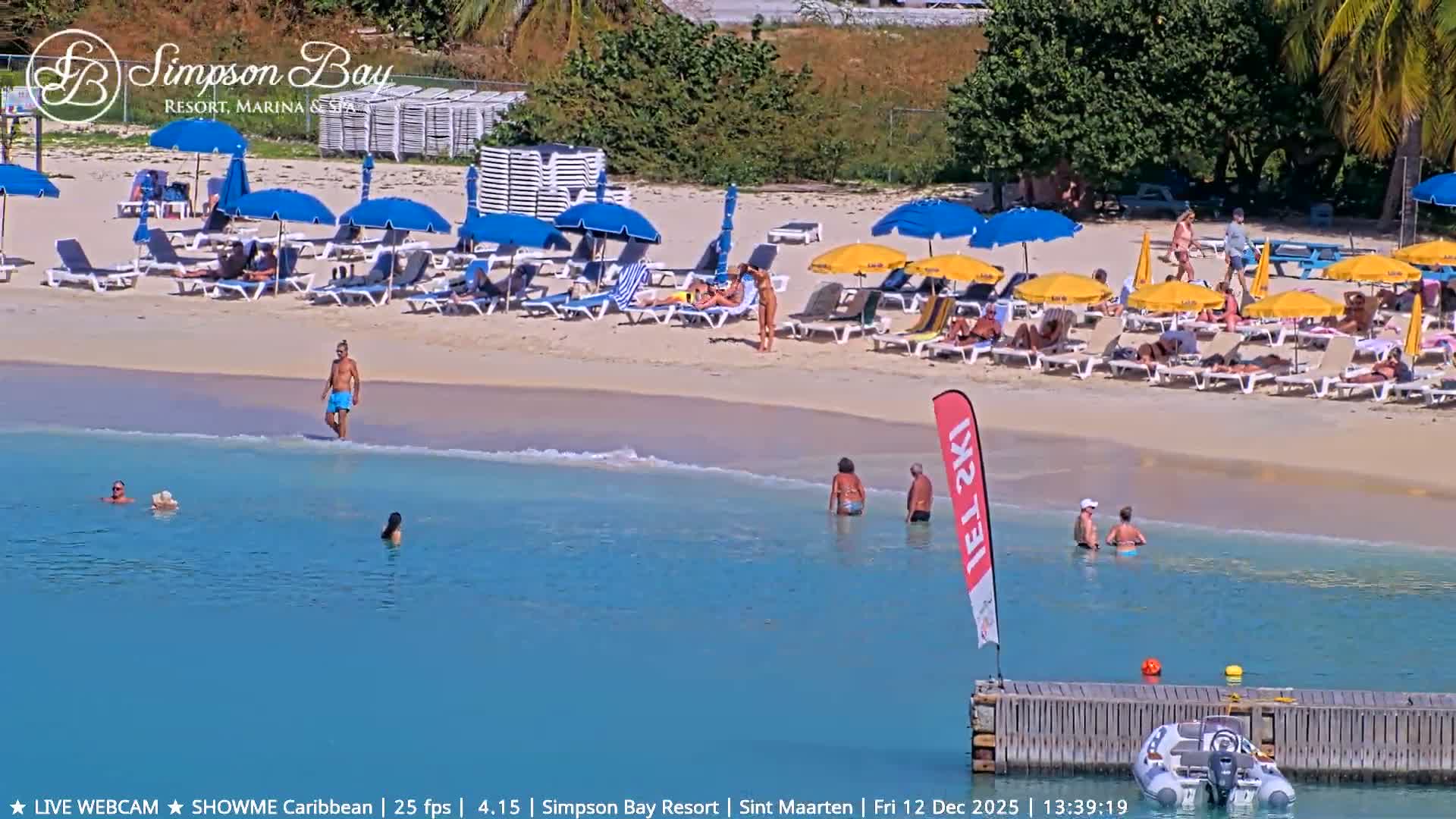 Carribean , Sint Maarten Kim Sha Beach Live Cam - Simpson Bay, Sint Maarten, Netherland