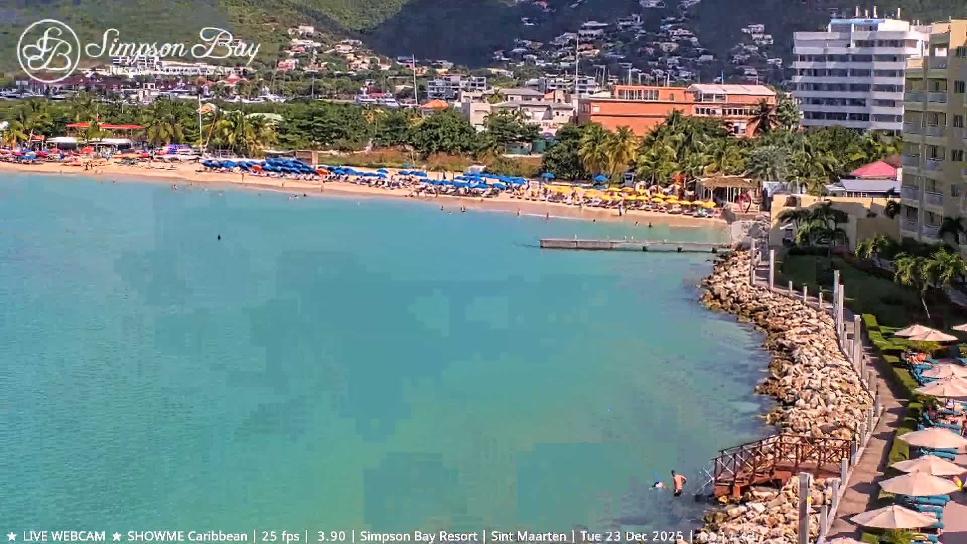 Carribean , Sint Maarten Kim Sha Beach Live Cam - Simpson Bay, Sint Maarten, Netherland
