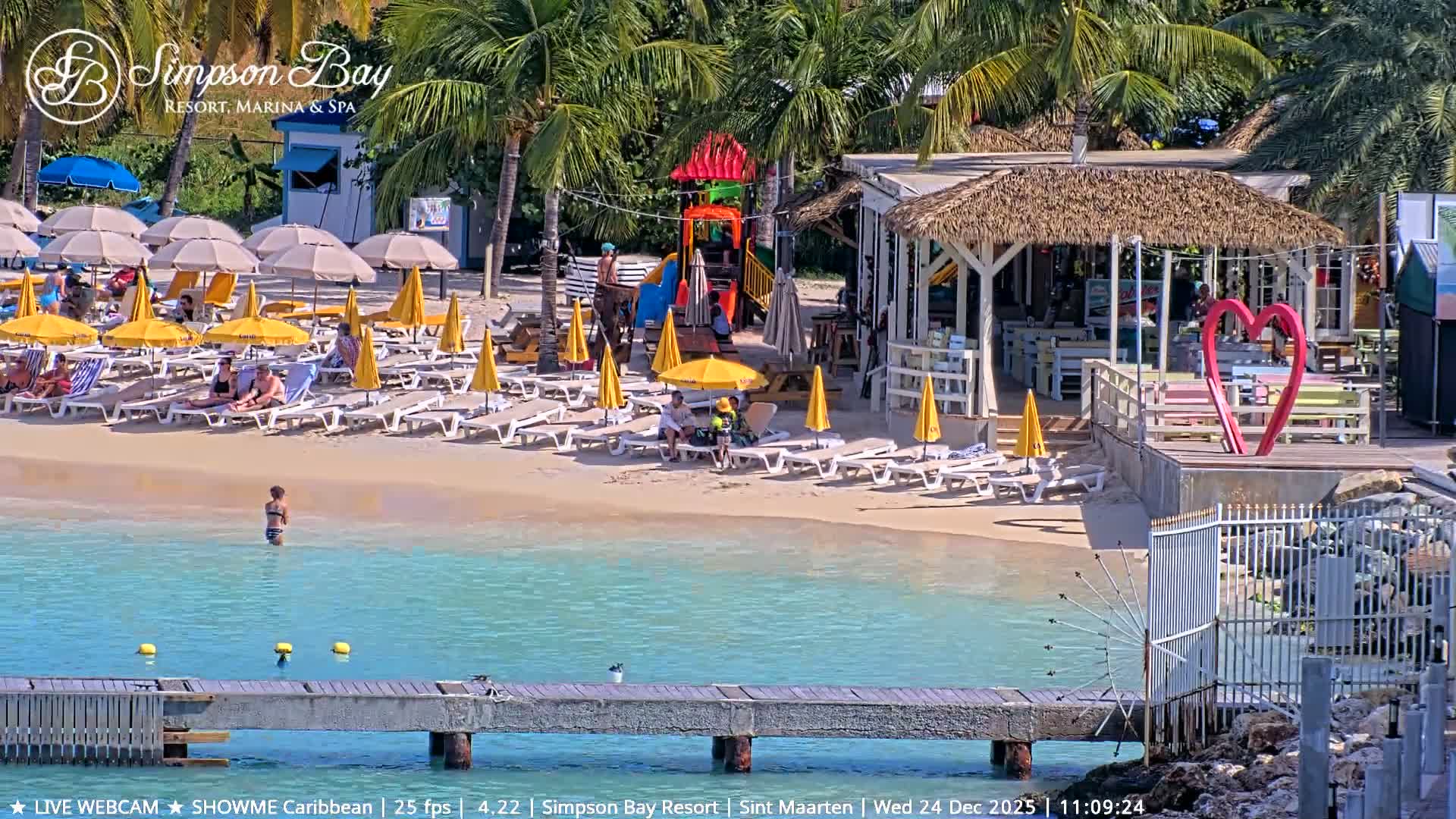 Carribean , Sint Maarten Kim Sha Beach Live Cam - Simpson Bay, Sint Maarten, Netherland