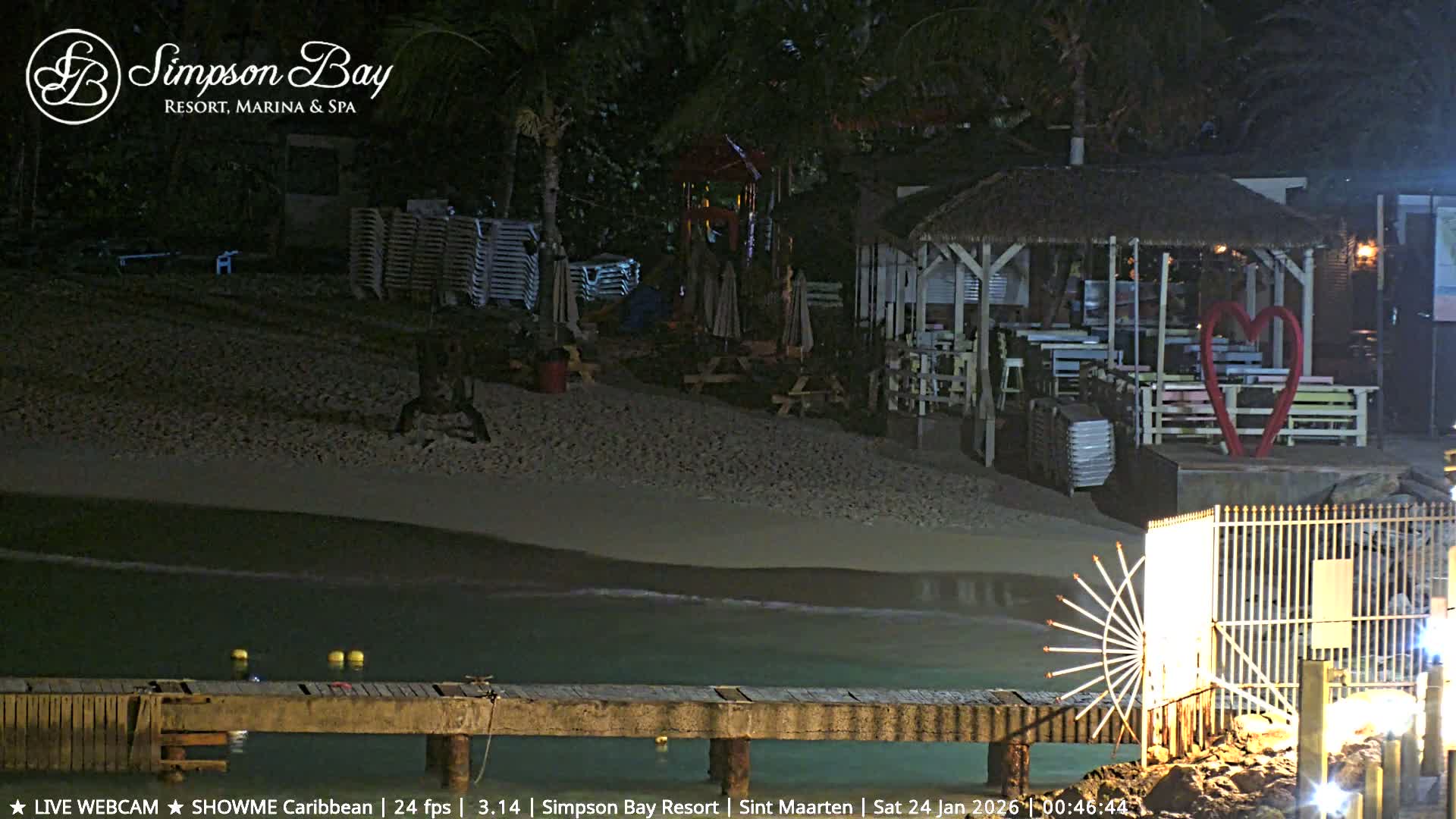 Carribean , Sint Maarten Kim Sha Beach Live Cam - Simpson Bay, Sint Maarten, Netherland