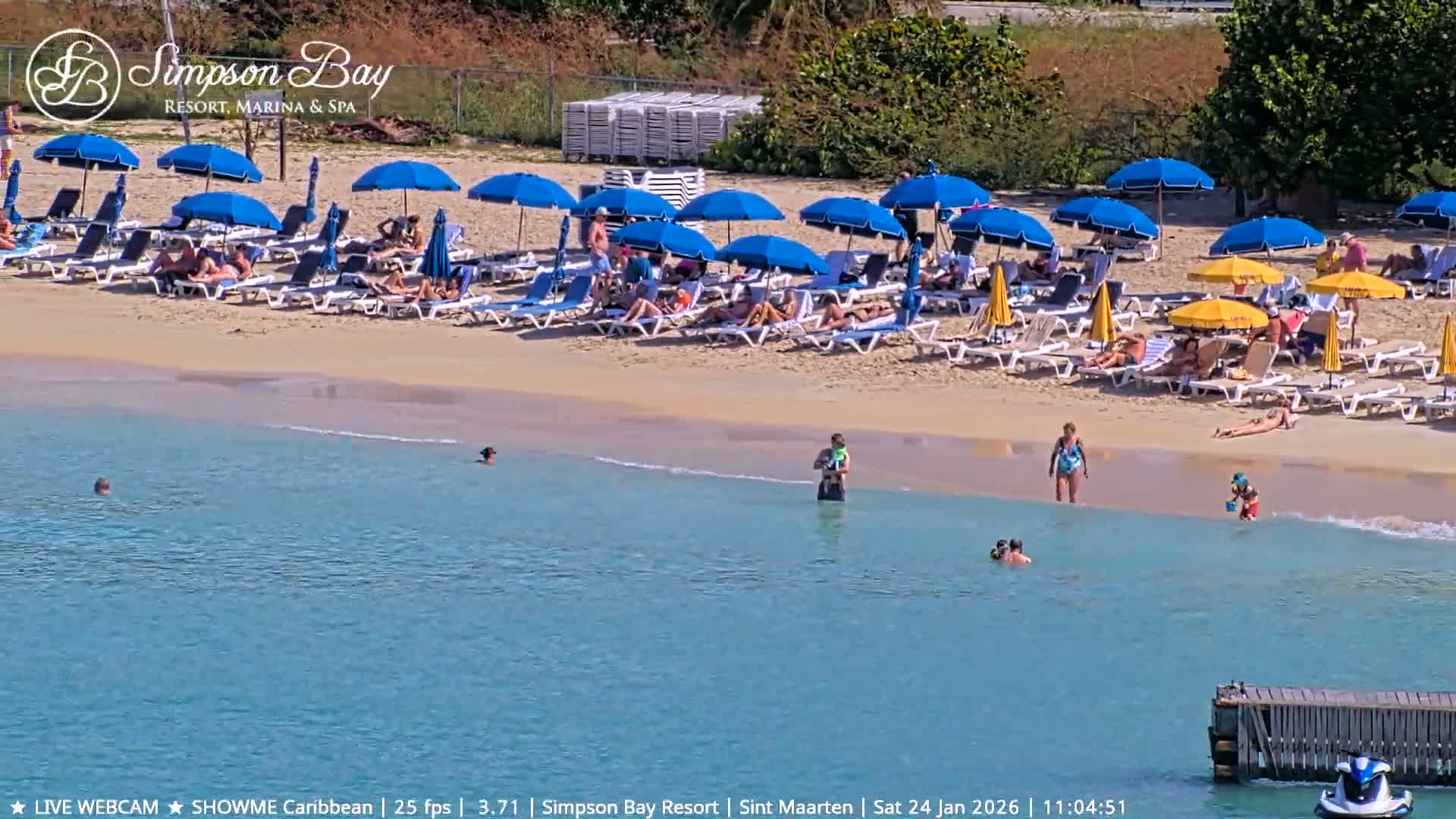 Carribean , Sint Maarten Kim Sha Beach Live Cam - Simpson Bay, Sint Maarten, Netherland