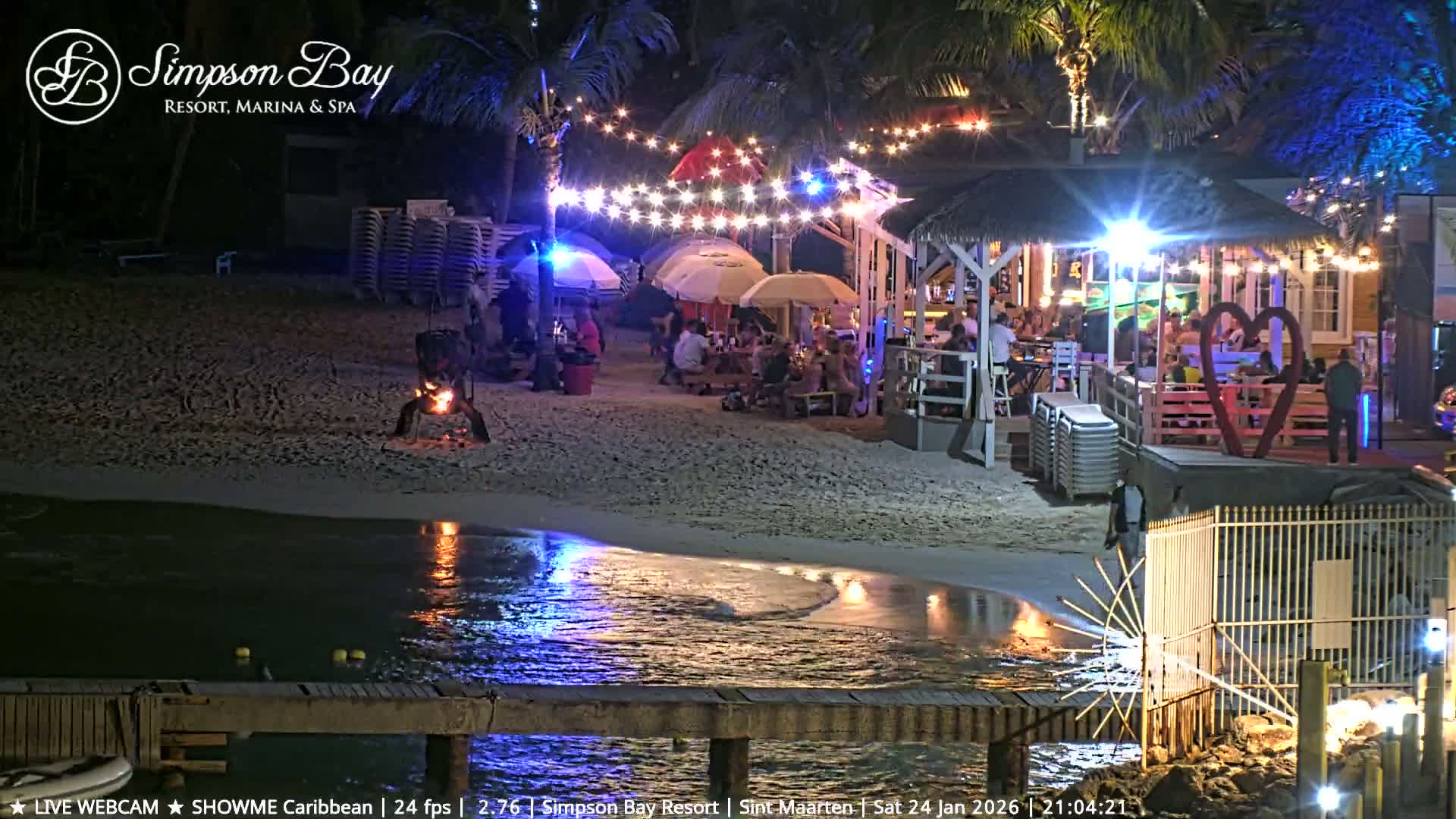 Carribean , Sint Maarten Kim Sha Beach Live Cam - Simpson Bay, Sint Maarten, Netherland