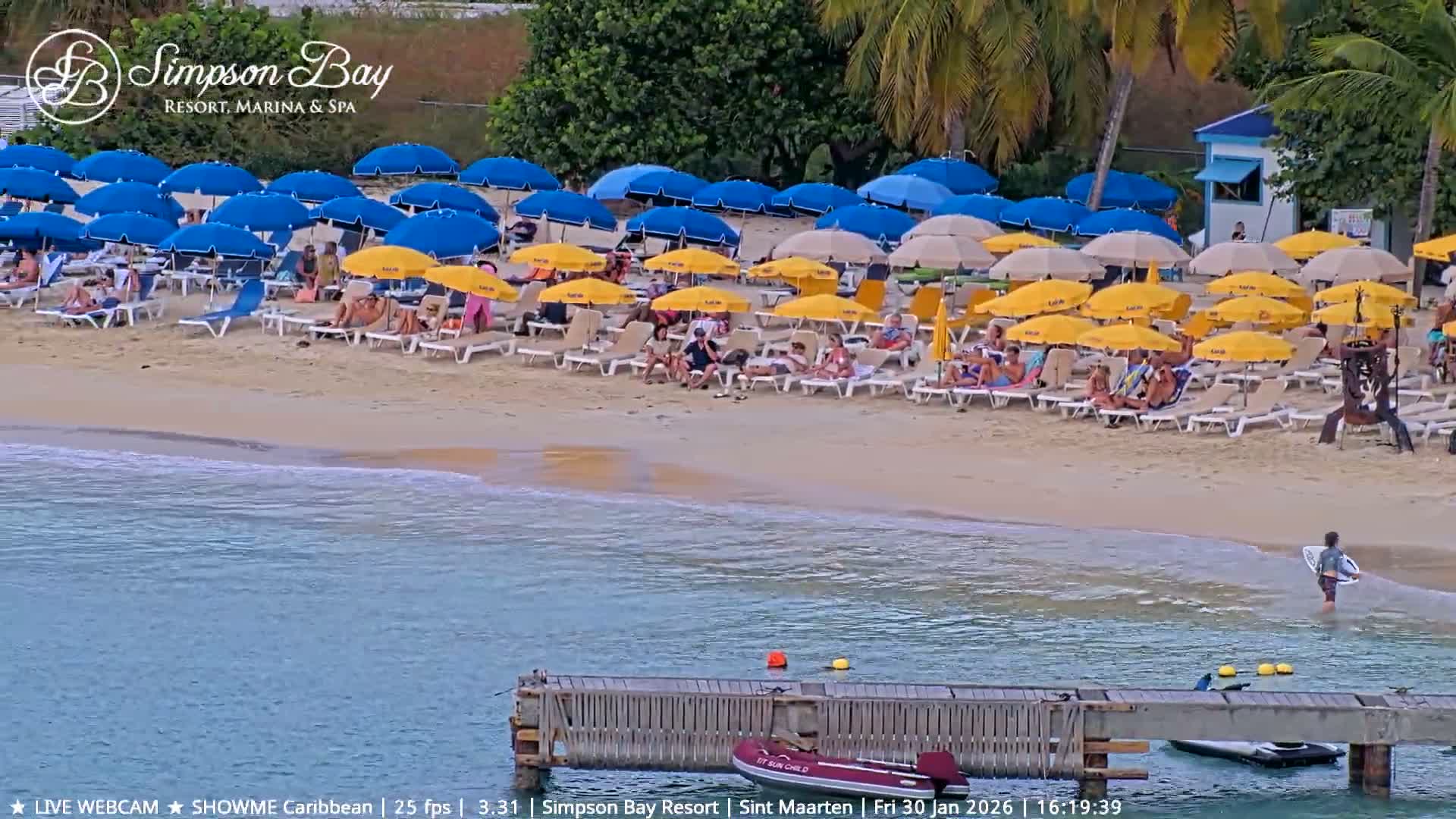 Carribean , Sint Maarten Kim Sha Beach Live Cam - Simpson Bay, Sint Maarten, Netherland