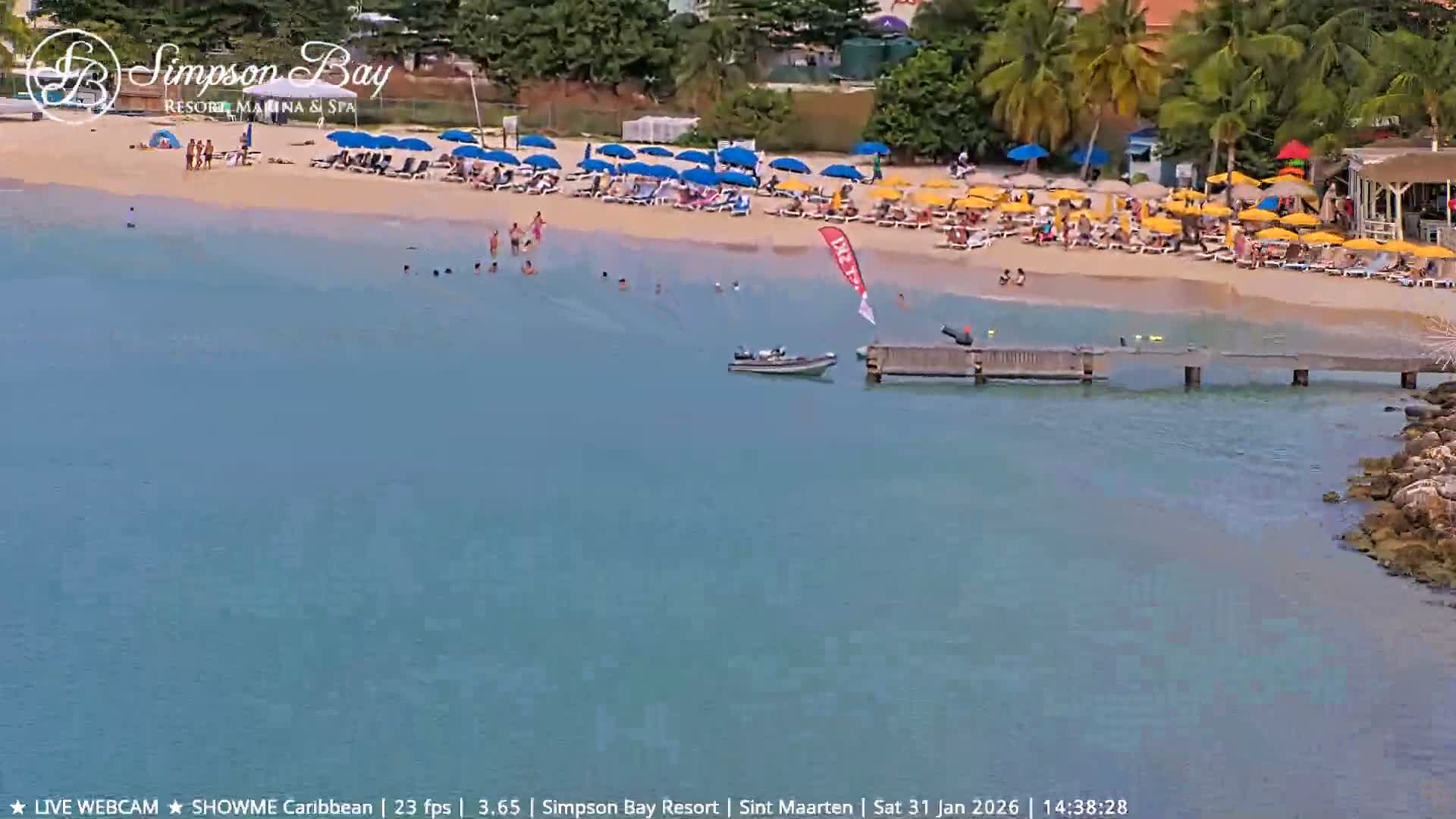 Carribean , Sint Maarten Kim Sha Beach Live Cam - Simpson Bay, Sint Maarten, Netherland