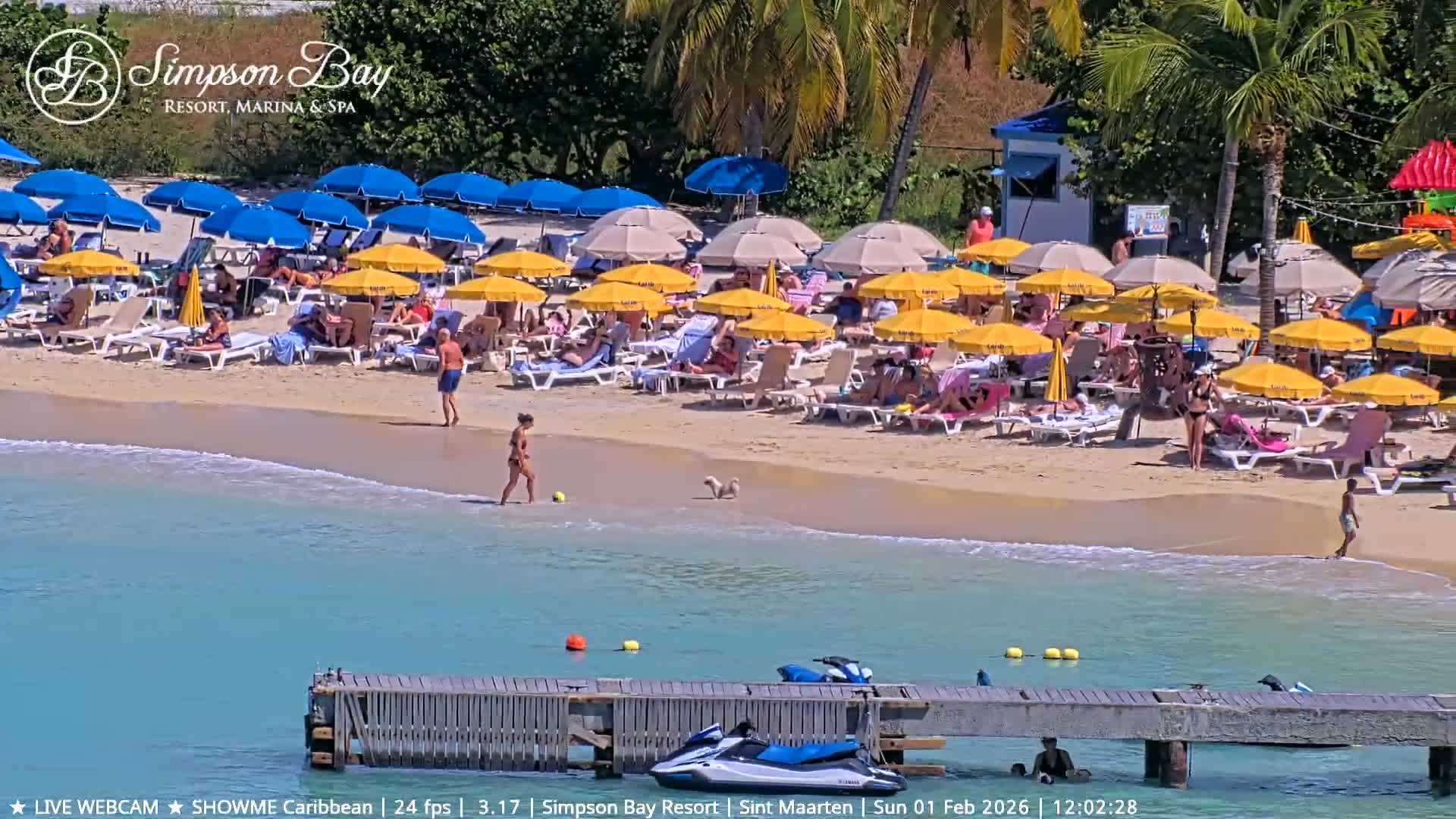 Carribean , Sint Maarten Kim Sha Beach Live Cam - Simpson Bay, Sint Maarten, Netherland