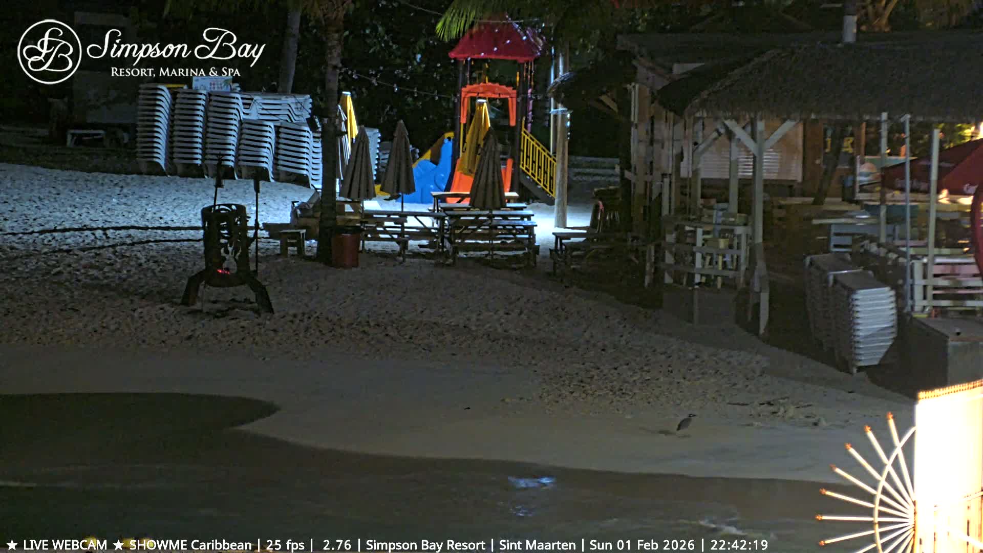 Carribean , Sint Maarten Kim Sha Beach Live Cam - Simpson Bay, Sint Maarten, Netherland