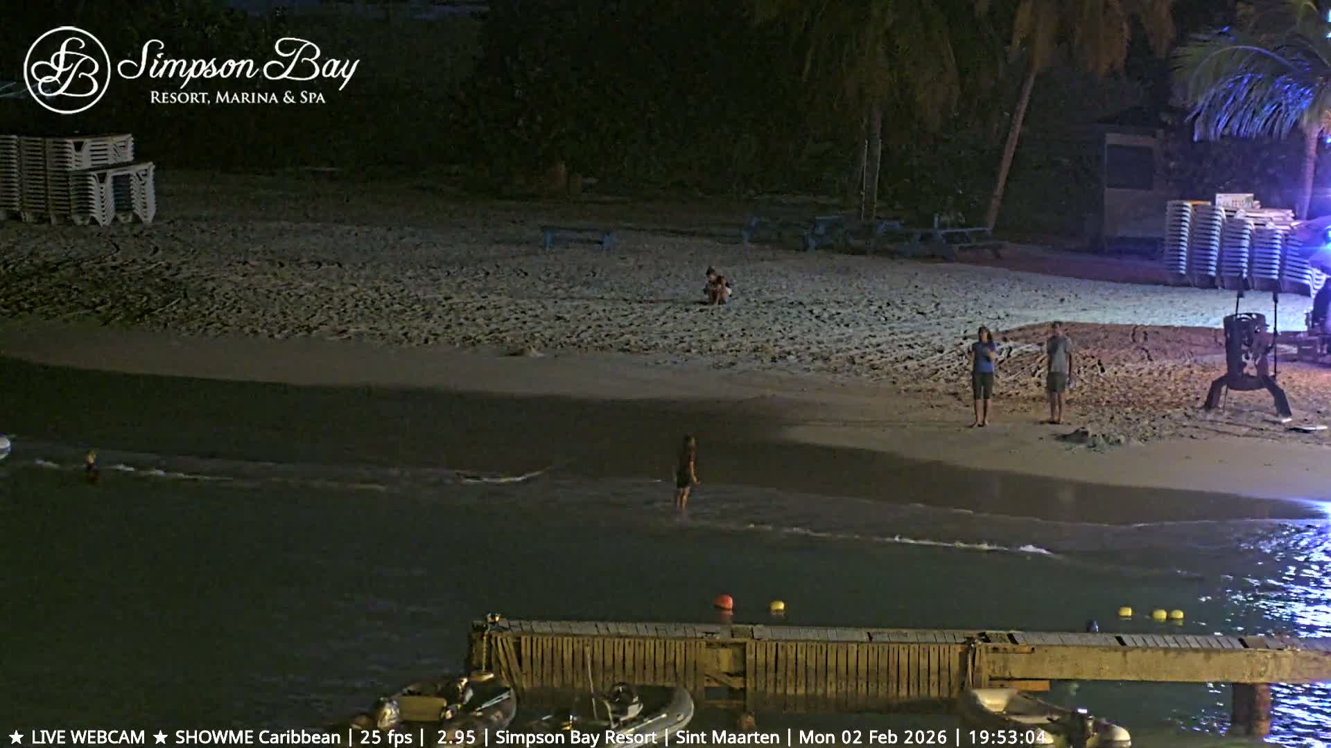 Carribean , Sint Maarten Kim Sha Beach Live Cam - Simpson Bay, Sint Maarten, Netherland