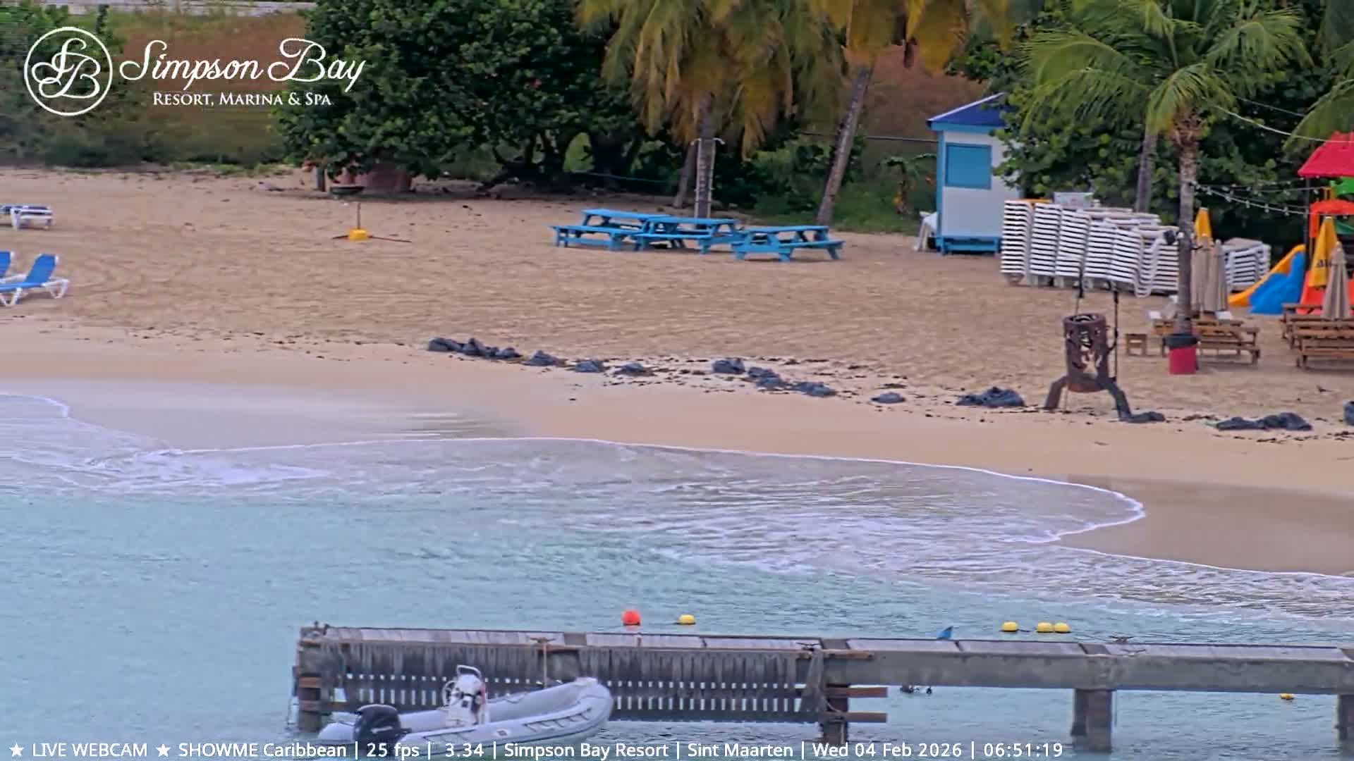 Carribean , Sint Maarten Kim Sha Beach Live Cam - Simpson Bay, Sint Maarten, Netherland