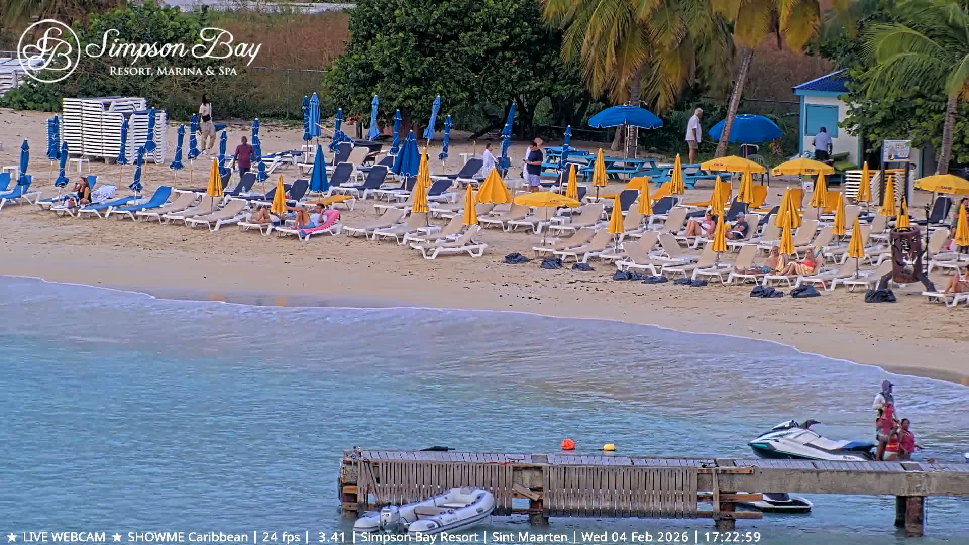 Carribean , Sint Maarten Kim Sha Beach Live Cam - Simpson Bay, Sint Maarten, Netherland