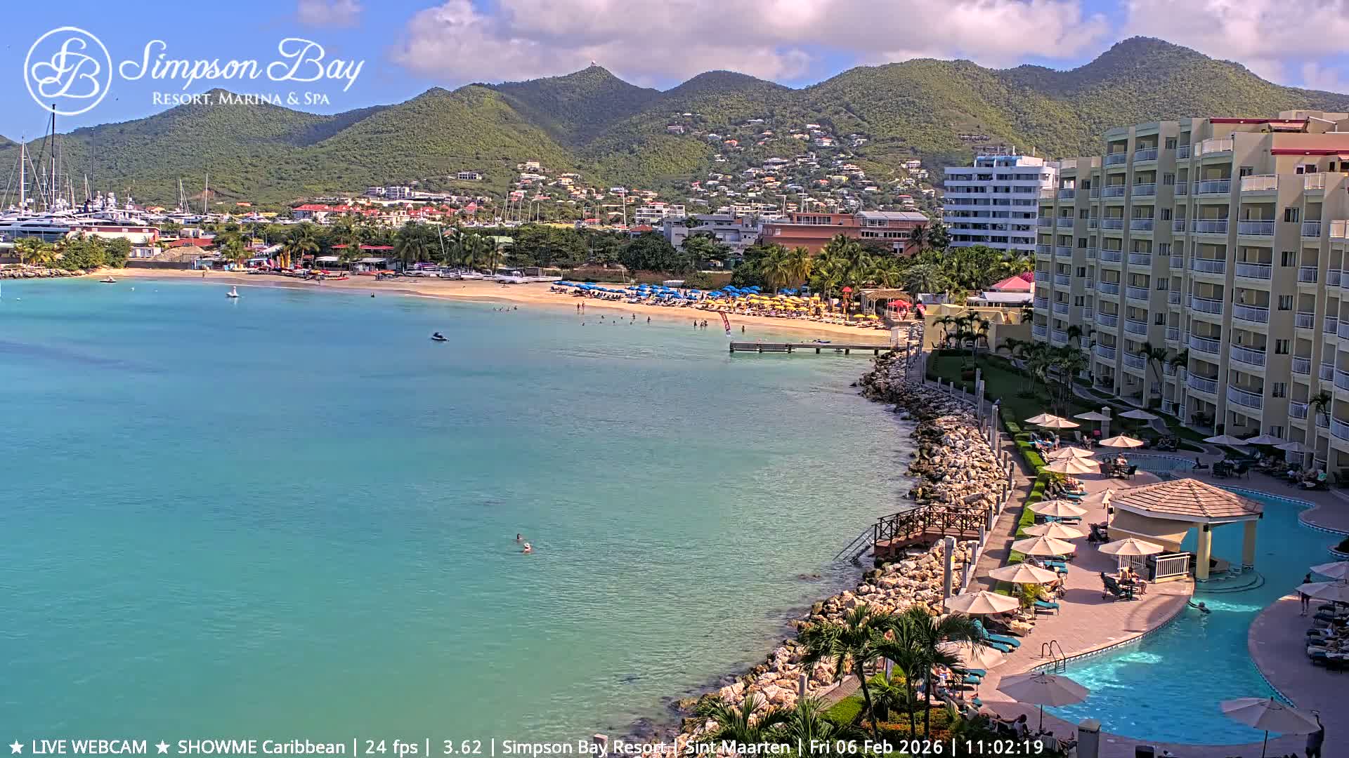 Carribean , Sint Maarten Kim Sha Beach Live Cam - Simpson Bay, Sint Maarten, Netherland