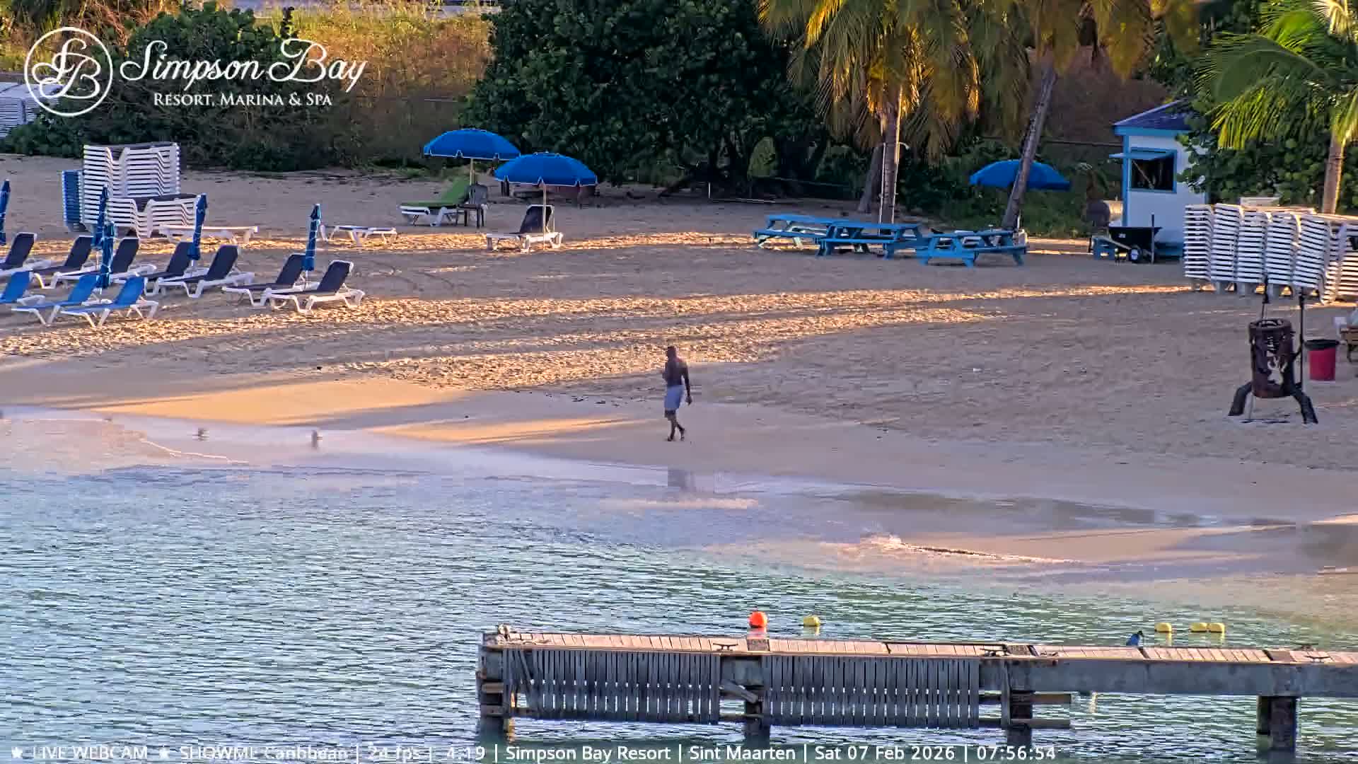 Carribean , Sint Maarten Kim Sha Beach Live Cam - Simpson Bay, Sint Maarten, Netherland