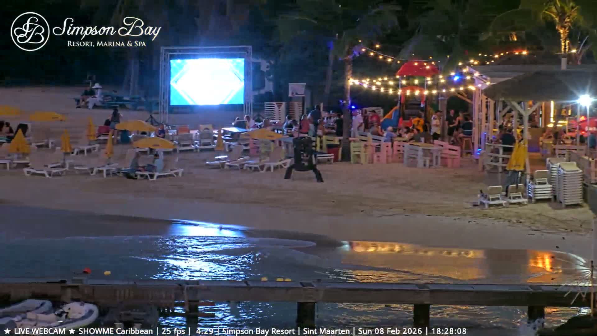 Carribean , Sint Maarten Kim Sha Beach Live Cam - Simpson Bay, Sint Maarten, Netherland