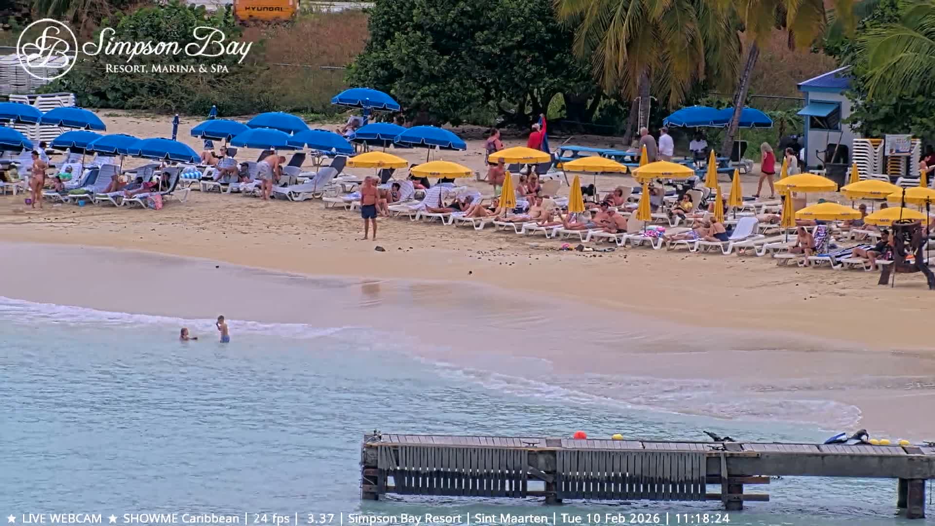 Carribean , Sint Maarten Kim Sha Beach Live Cam - Simpson Bay, Sint Maarten, Netherland