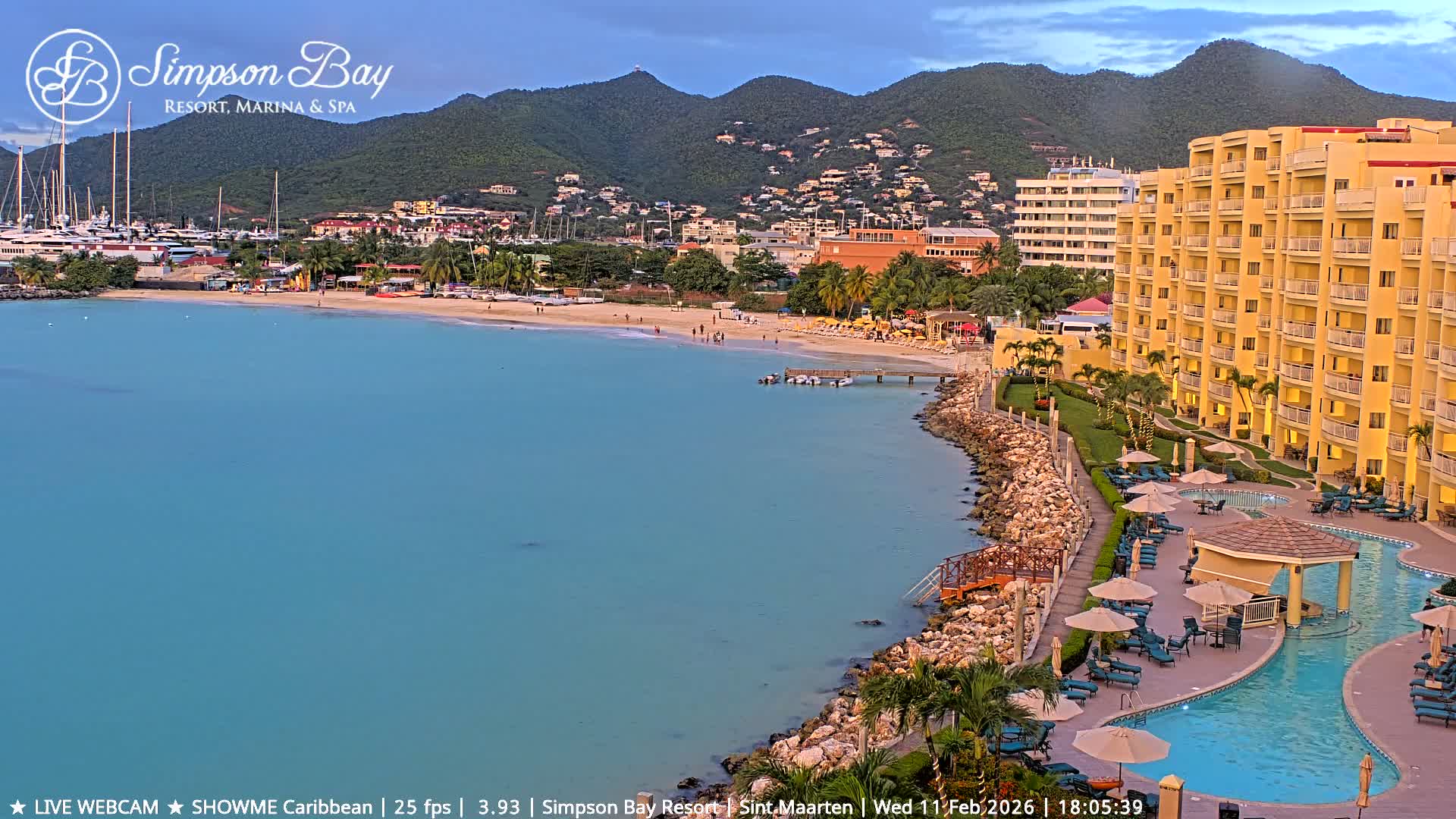 Carribean , Sint Maarten Kim Sha Beach Live Cam - Simpson Bay, Sint Maarten, Netherland
