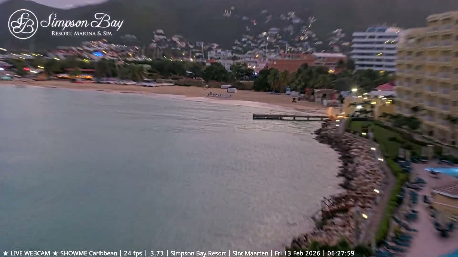 Carribean , Sint Maarten Kim Sha Beach Live Cam - Simpson Bay, Sint Maarten, Netherland