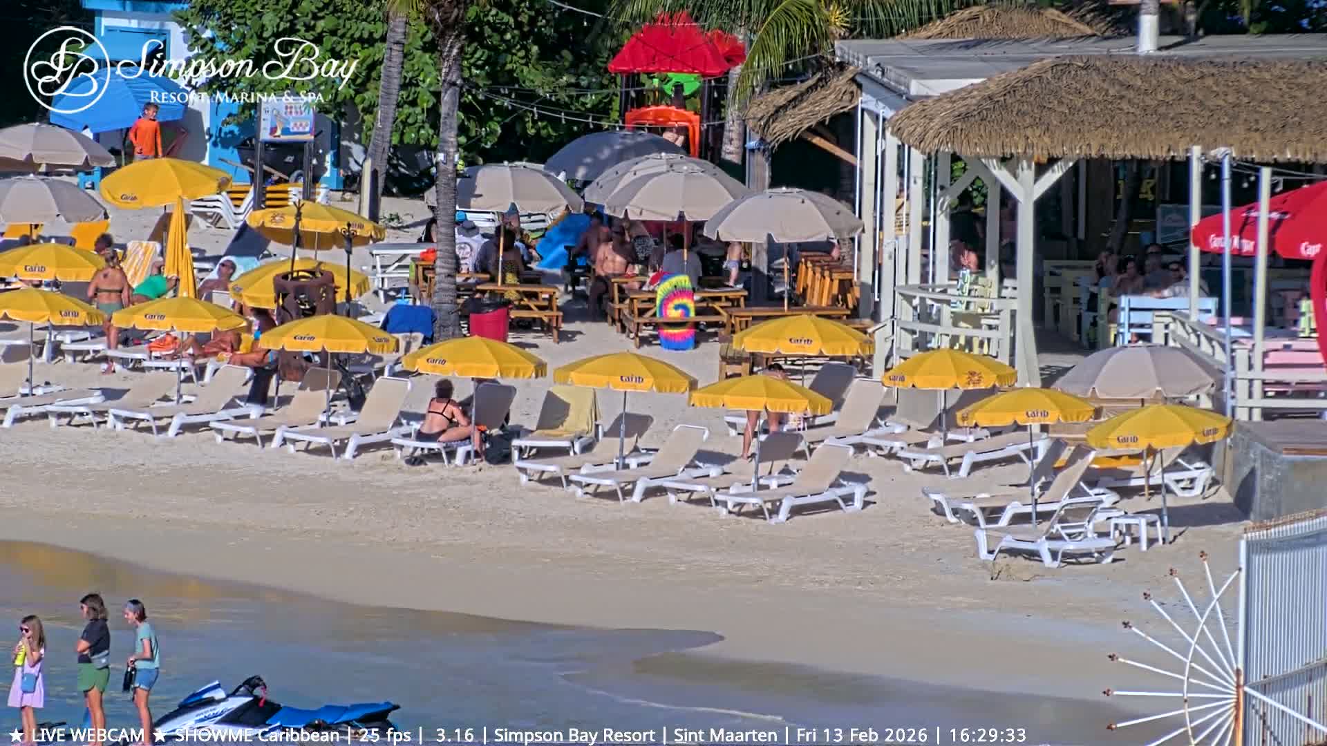 Carribean , Sint Maarten Kim Sha Beach Live Cam - Simpson Bay, Sint Maarten, Netherland