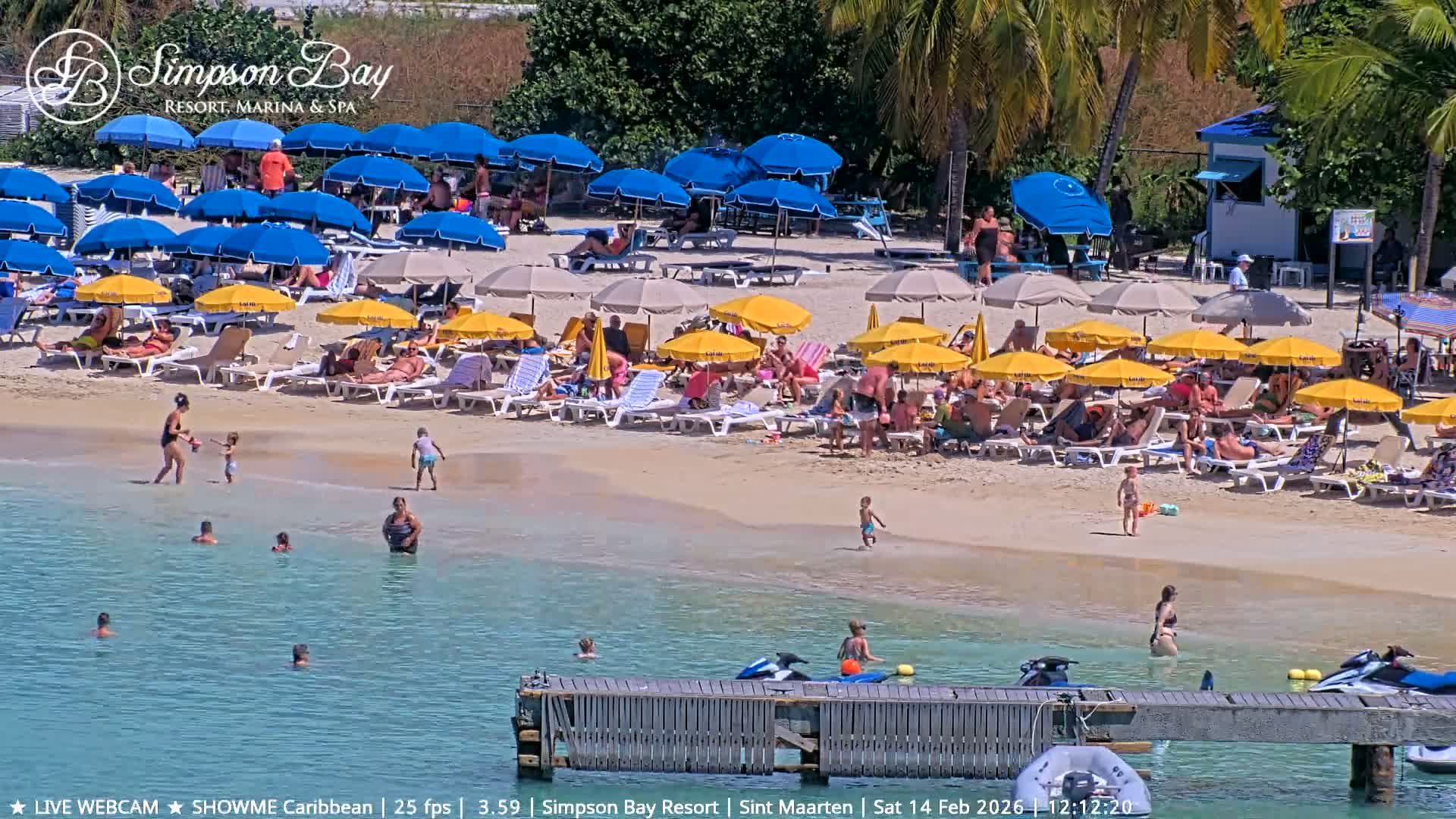 Carribean , Sint Maarten Kim Sha Beach Live Cam - Simpson Bay, Sint Maarten, Netherland