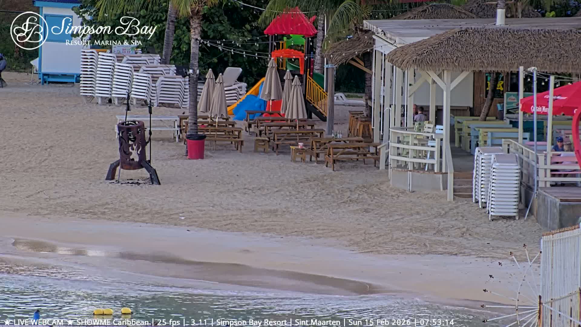 Carribean , Sint Maarten Kim Sha Beach Live Cam - Simpson Bay, Sint Maarten, Netherland