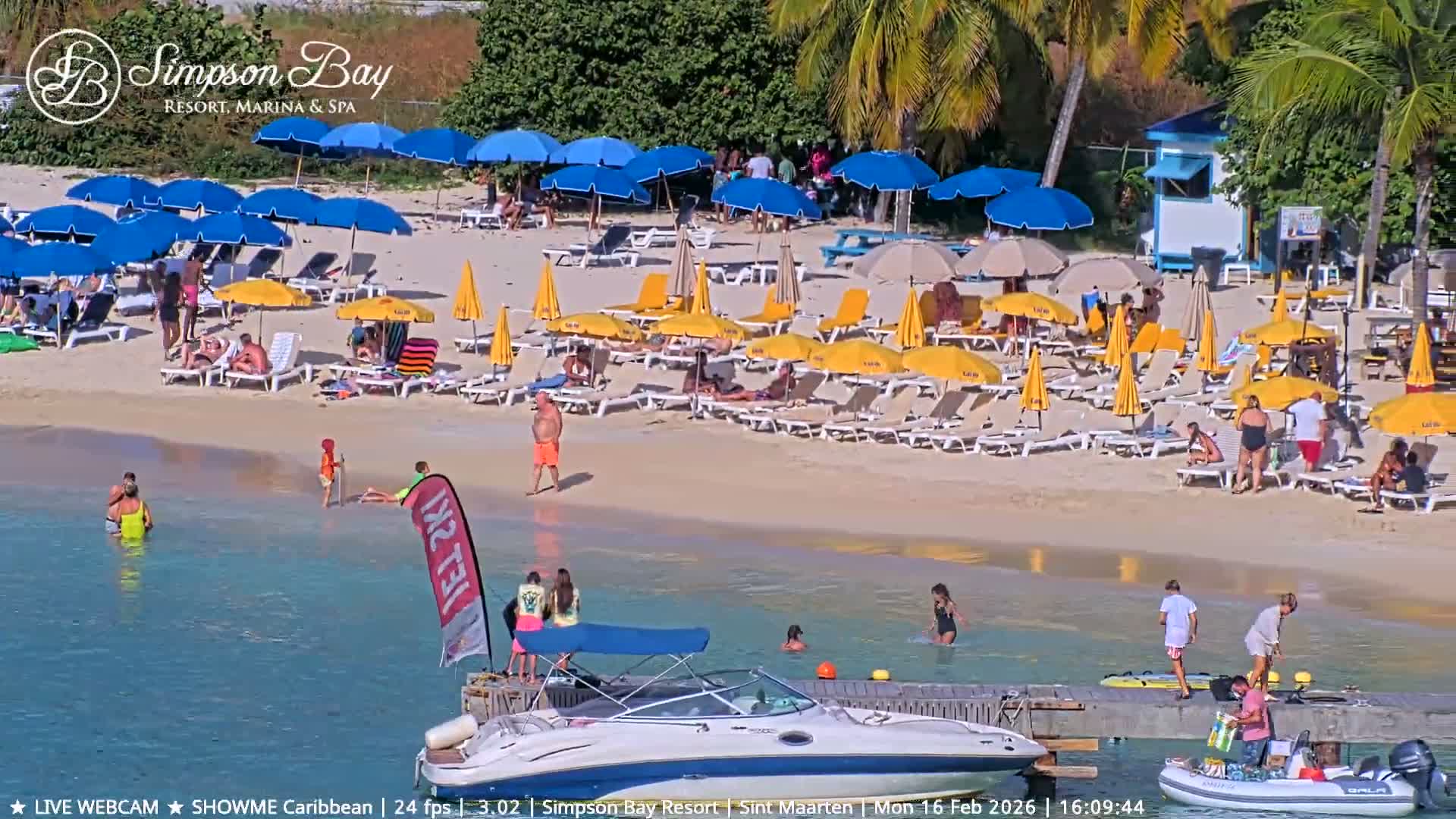 Carribean , Sint Maarten Kim Sha Beach Live Cam - Simpson Bay, Sint Maarten, Netherland