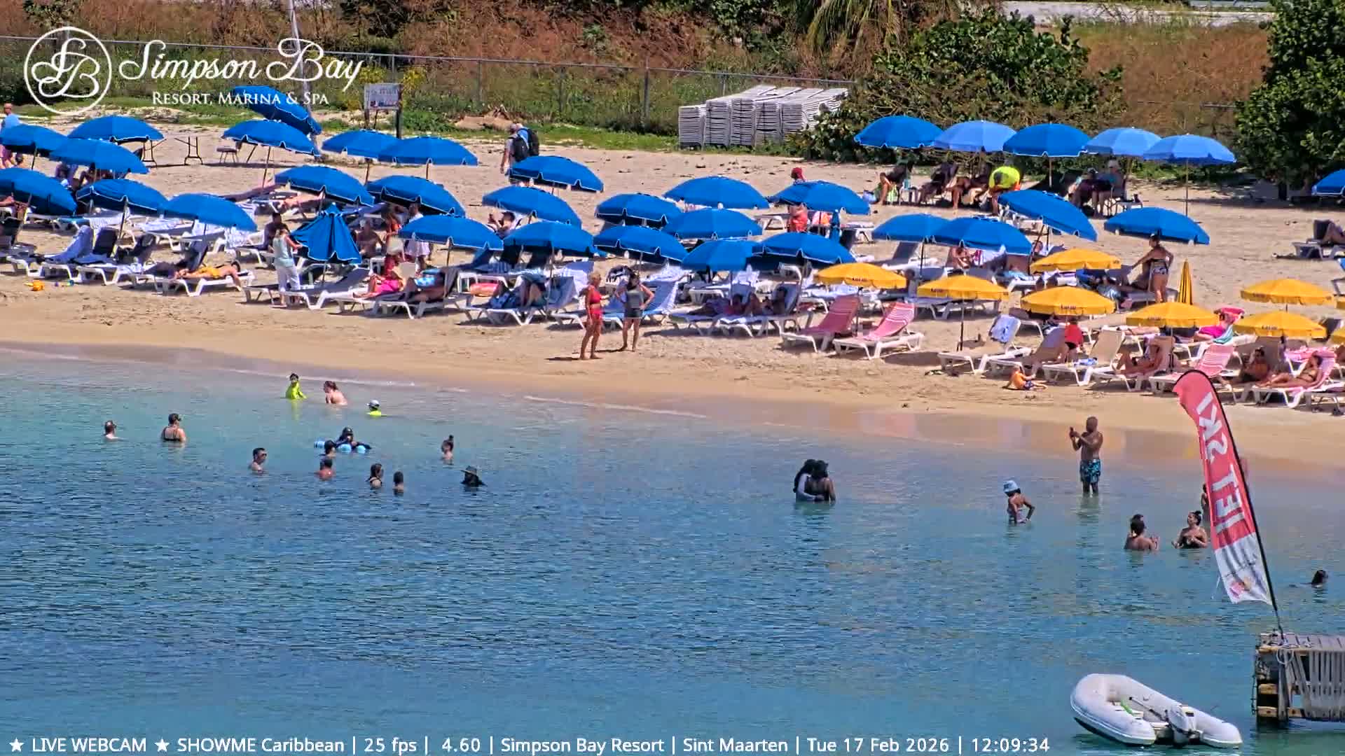 Carribean , Sint Maarten Kim Sha Beach Live Cam - Simpson Bay, Sint Maarten, Netherland