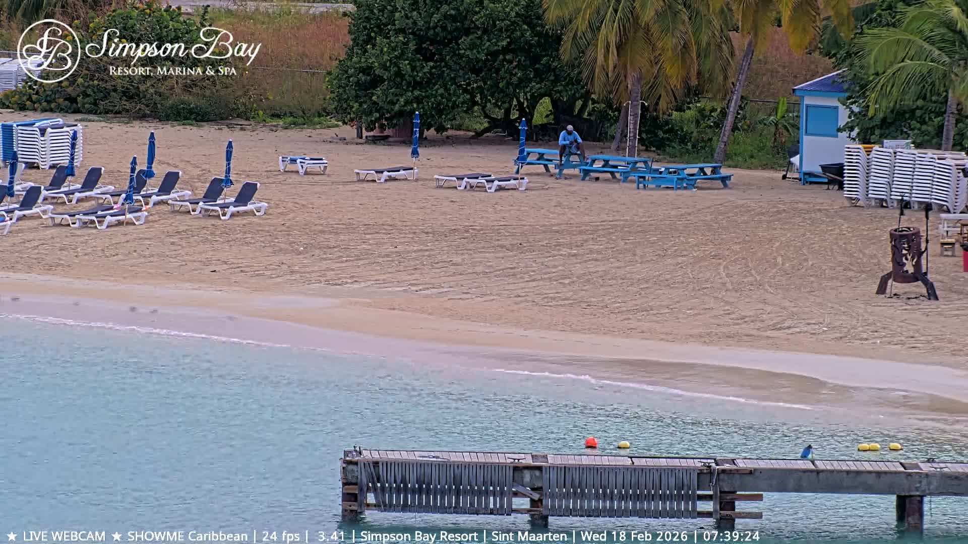 Carribean , Sint Maarten Kim Sha Beach Live Cam - Simpson Bay, Sint Maarten, Netherland