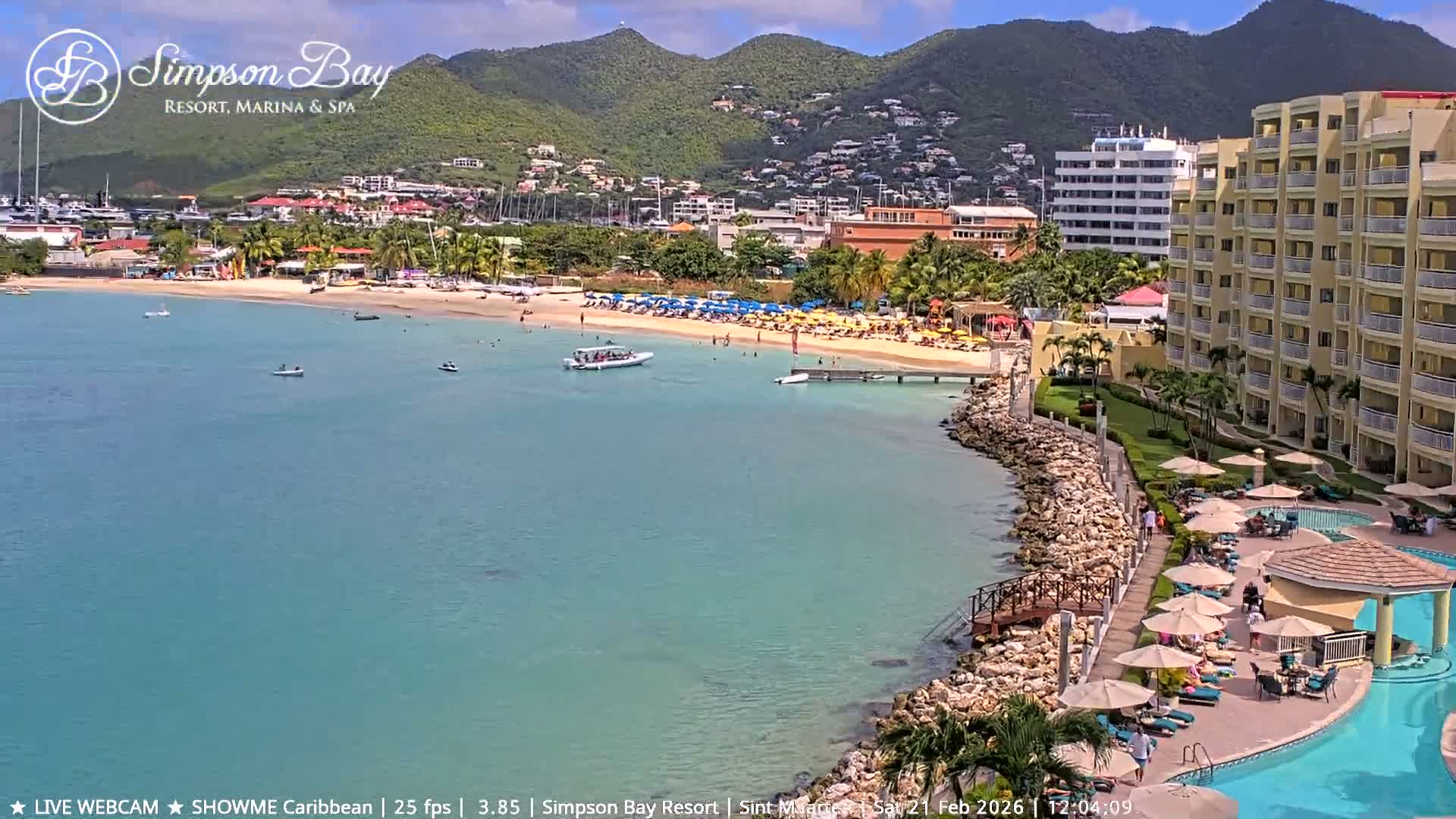 Carribean , Sint Maarten Kim Sha Beach Live Cam - Simpson Bay, Sint Maarten, Netherland