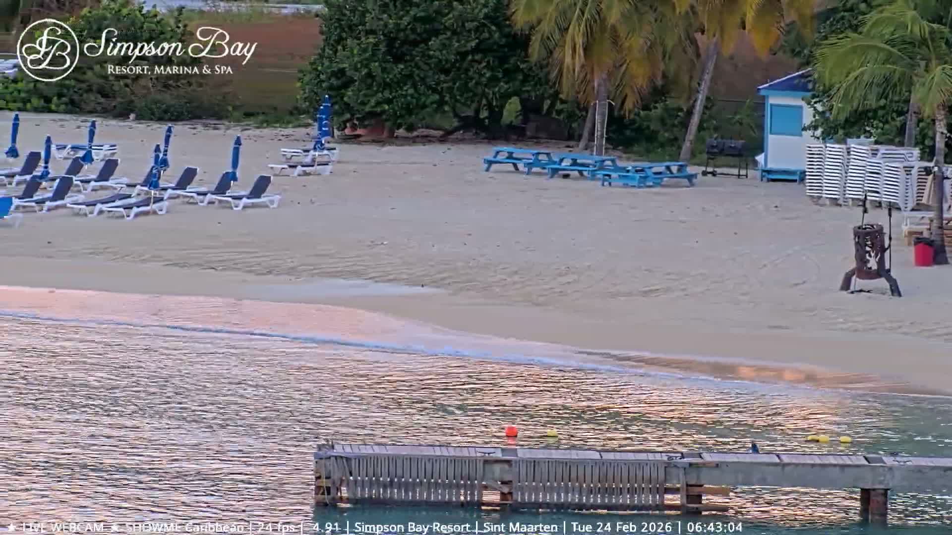 Carribean , Sint Maarten Kim Sha Beach Live Cam - Simpson Bay, Sint Maarten, Netherland