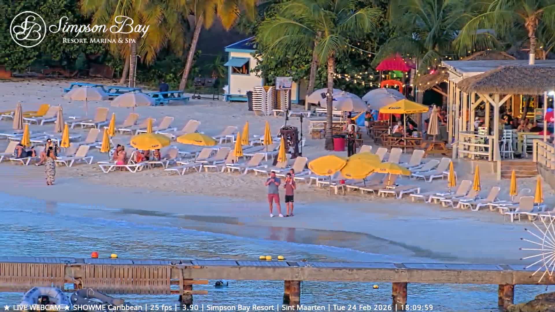 Carribean , Sint Maarten Kim Sha Beach Live Cam - Simpson Bay, Sint Maarten, Netherland