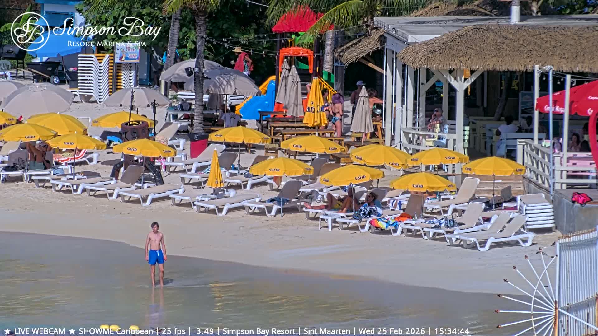 Carribean , Sint Maarten Kim Sha Beach Live Cam - Simpson Bay, Sint Maarten, Netherland