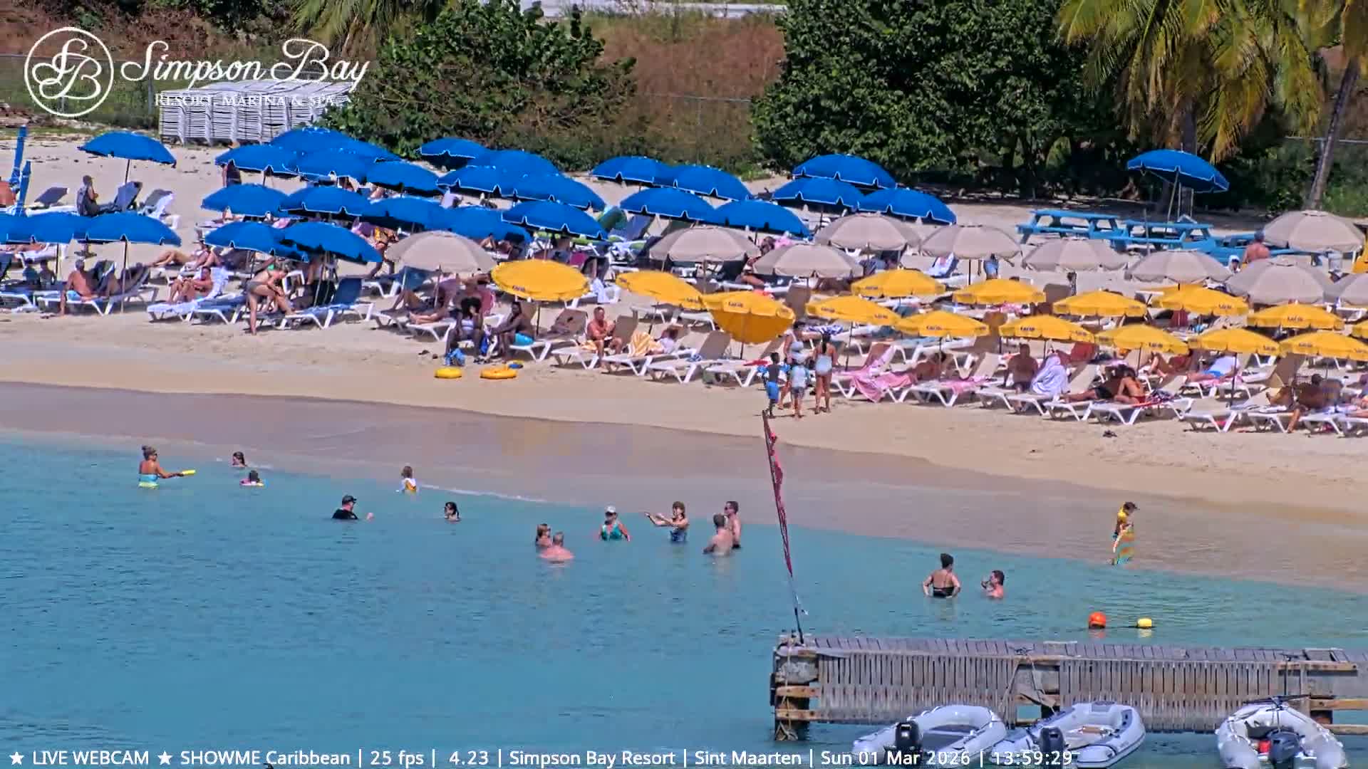 Carribean , Sint Maarten Kim Sha Beach Live Cam - Simpson Bay, Sint Maarten, Netherland