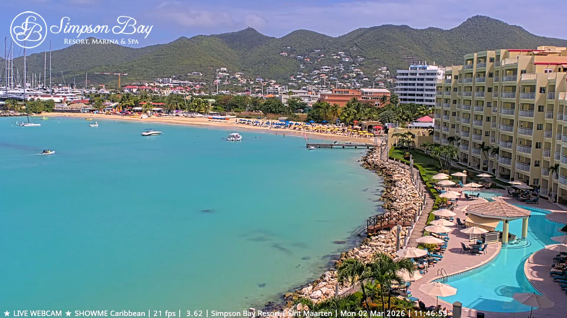 Carribean , Sint Maarten Kim Sha Beach Live Cam - Simpson Bay, Sint Maarten, Netherland