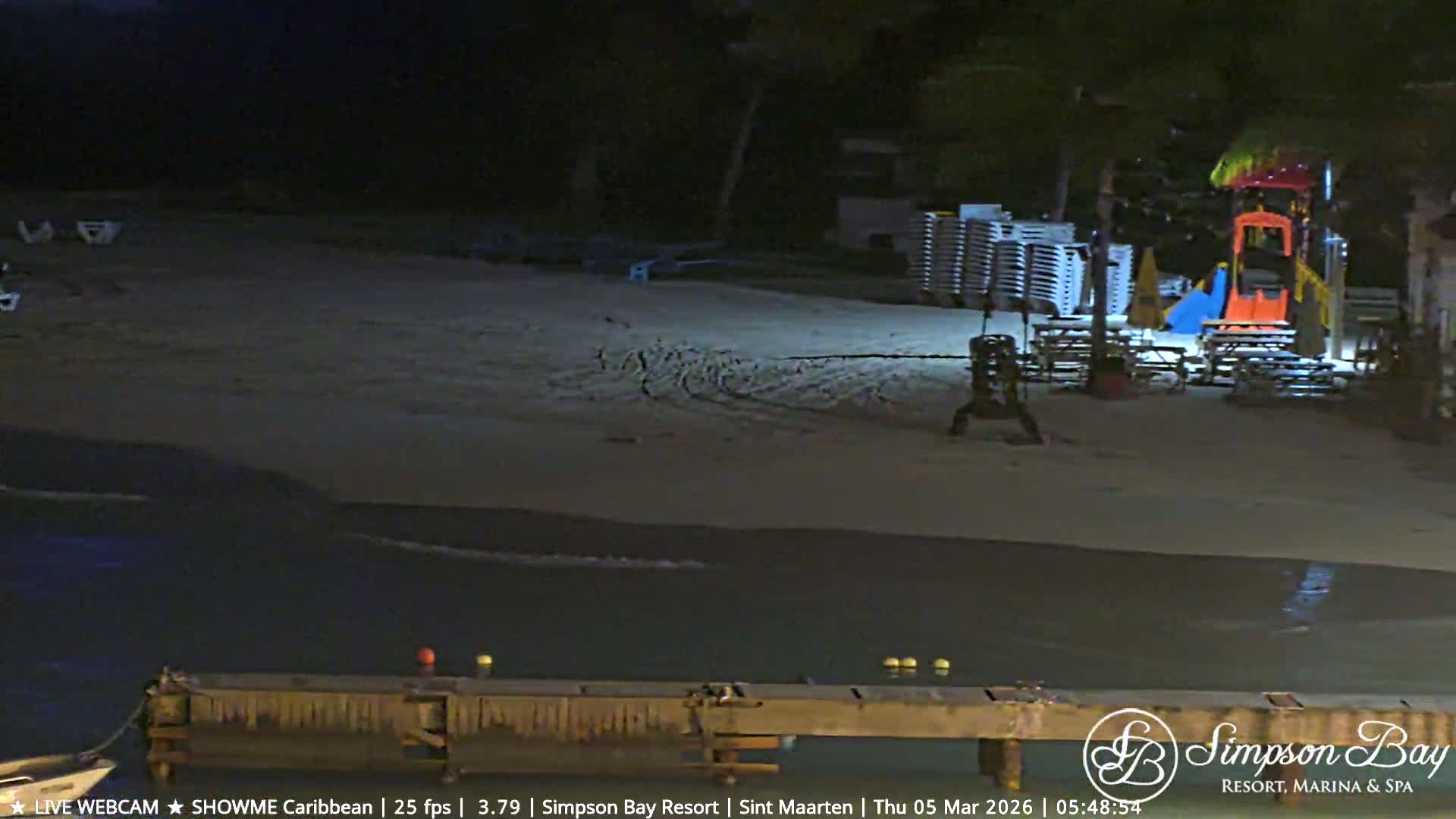 Carribean , Sint Maarten Kim Sha Beach Live Cam - Simpson Bay, Sint Maarten, Netherland