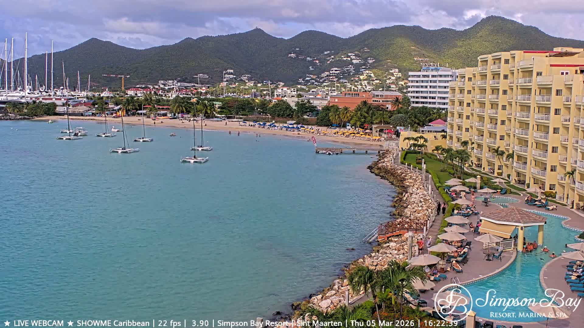 Carribean , Sint Maarten Kim Sha Beach Live Cam - Simpson Bay, Sint Maarten, Netherland