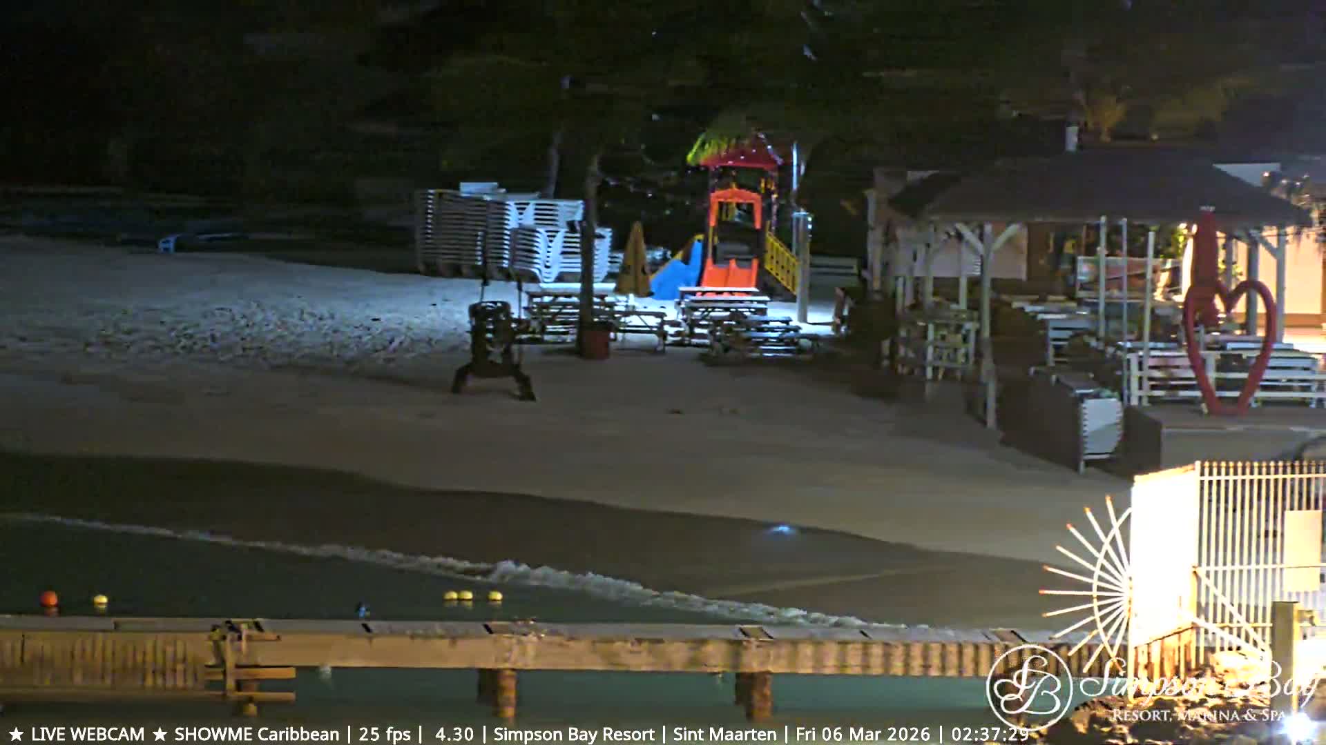 Carribean , Sint Maarten Kim Sha Beach Live Cam - Simpson Bay, Sint Maarten, Netherland