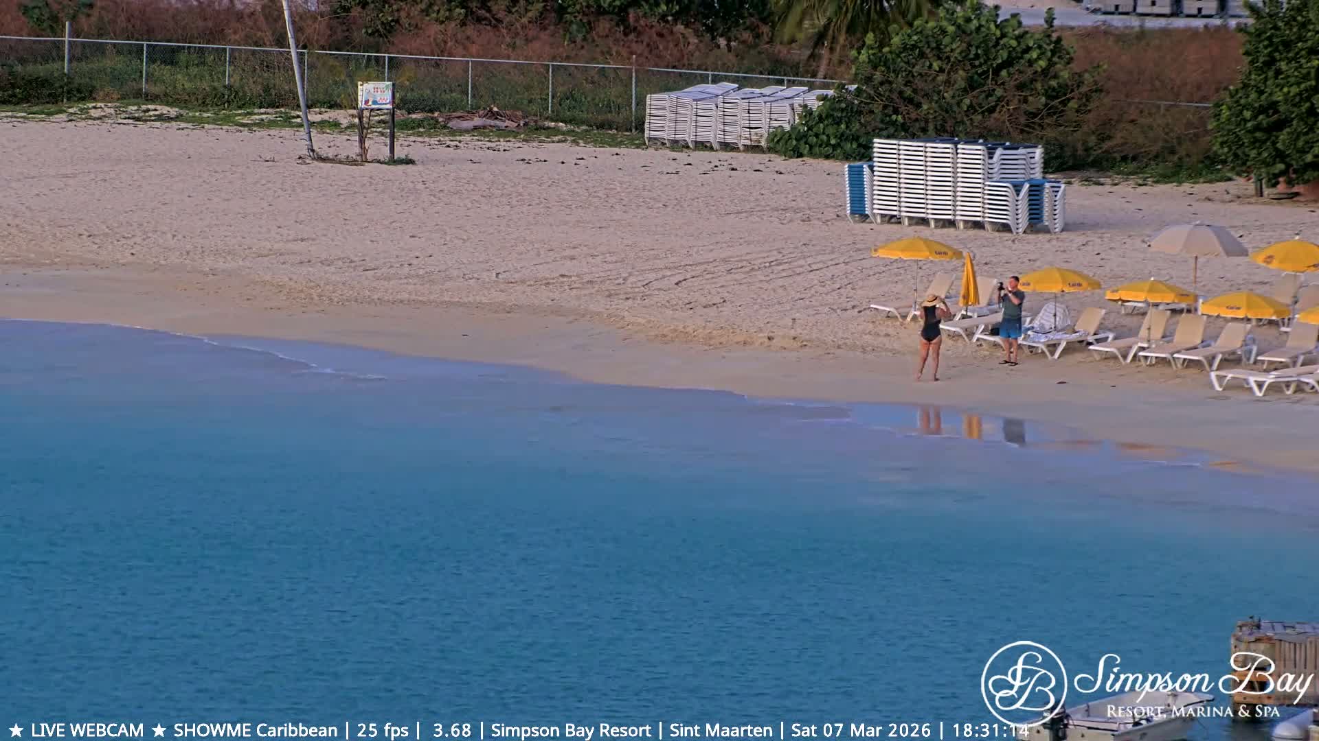 Carribean , Sint Maarten Kim Sha Beach Live Cam - Simpson Bay, Sint Maarten, Netherland
