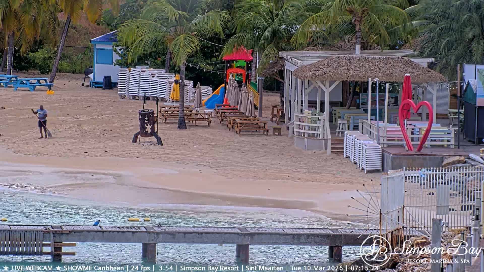 Carribean , Sint Maarten Kim Sha Beach Live Cam - Simpson Bay, Sint Maarten, Netherland