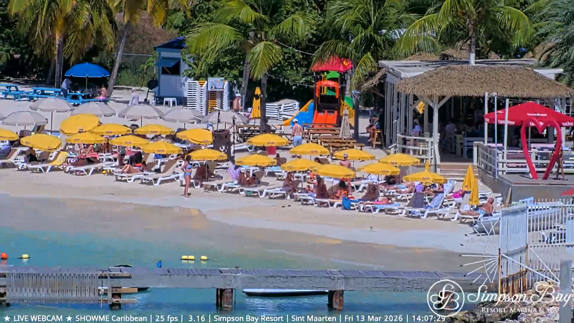 Carribean , Sint Maarten Kim Sha Beach Live Cam - Simpson Bay, Sint Maarten, Netherland